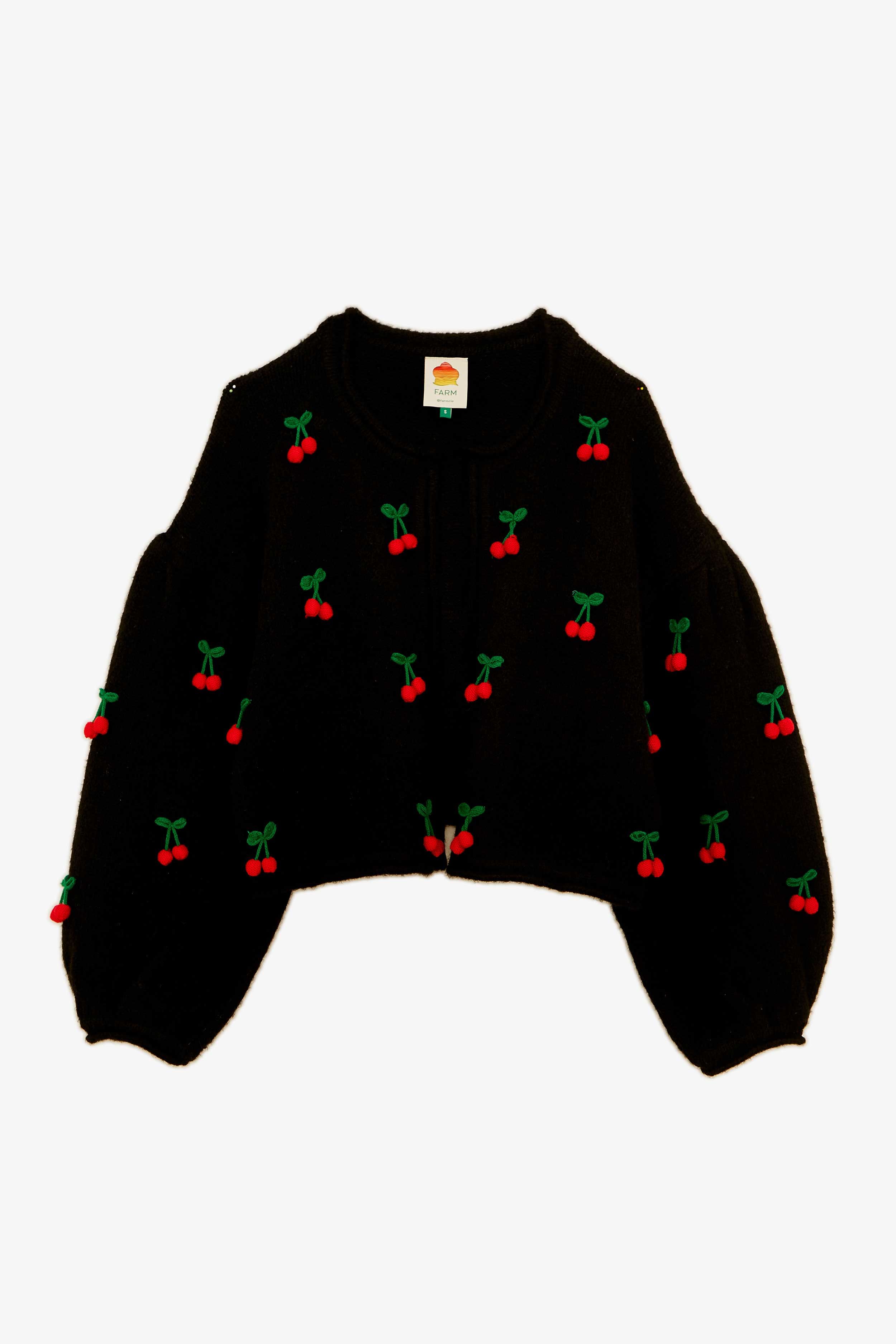 Black Crochet Cherry Cardigan sold by FARM Rio product image thumbnail 5