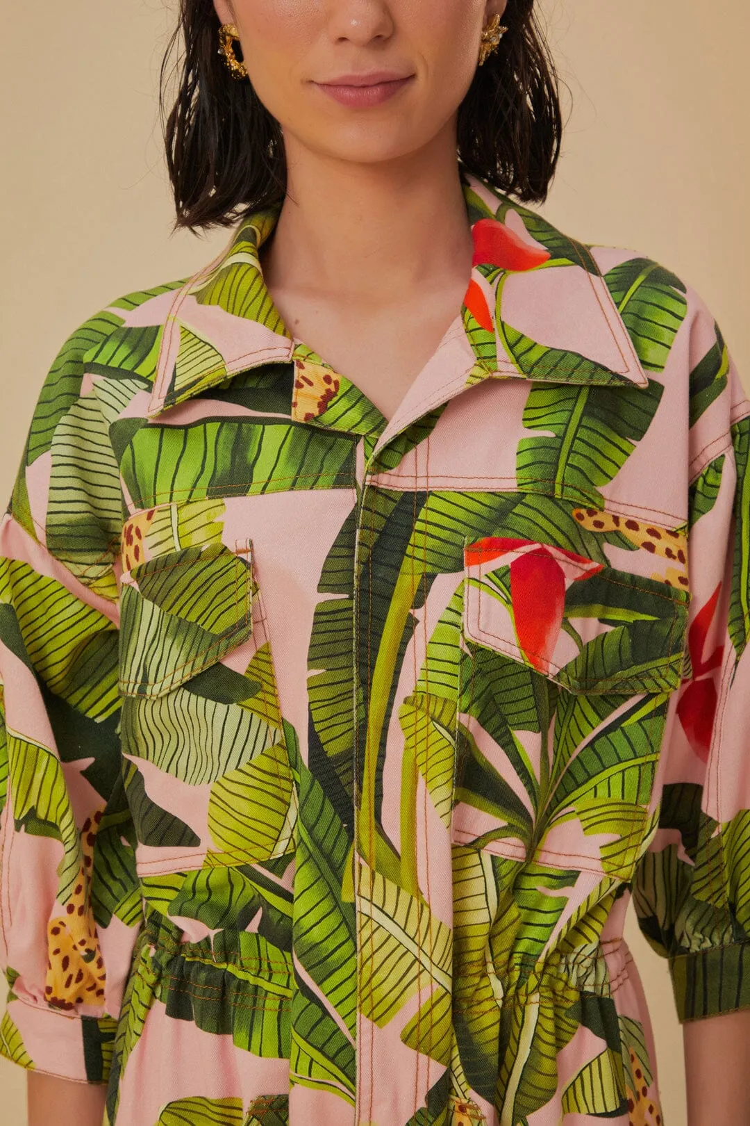 Pink Banana Leaves Jumpsuit sold by FARM Rio product image thumbnail 3