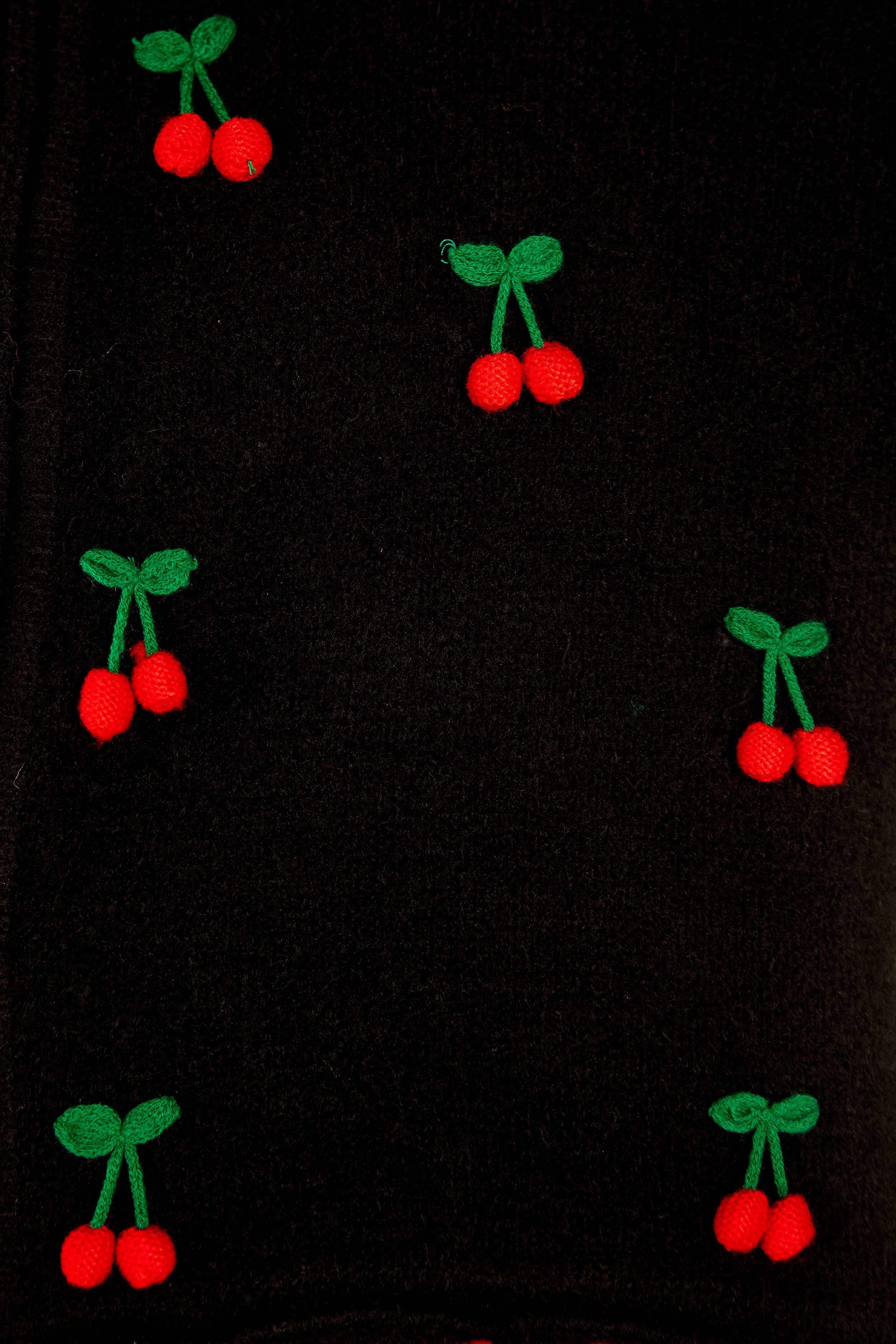 Black Crochet Cherry Cardigan sold by FARM Rio product image thumbnail 4