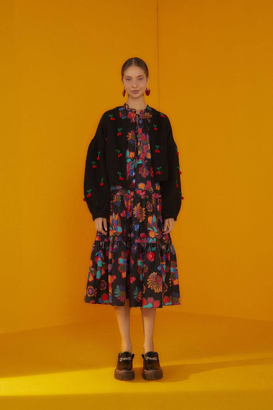 Black Crochet Cherry Cardigan sold by FARM Rio product image thumbnail 2