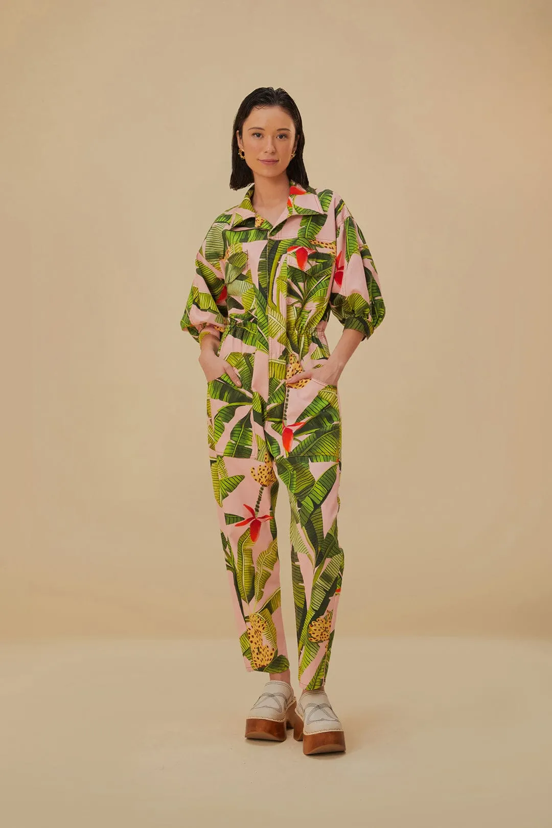 Pink Banana Leaves Jumpsuit sold by FARM Rio