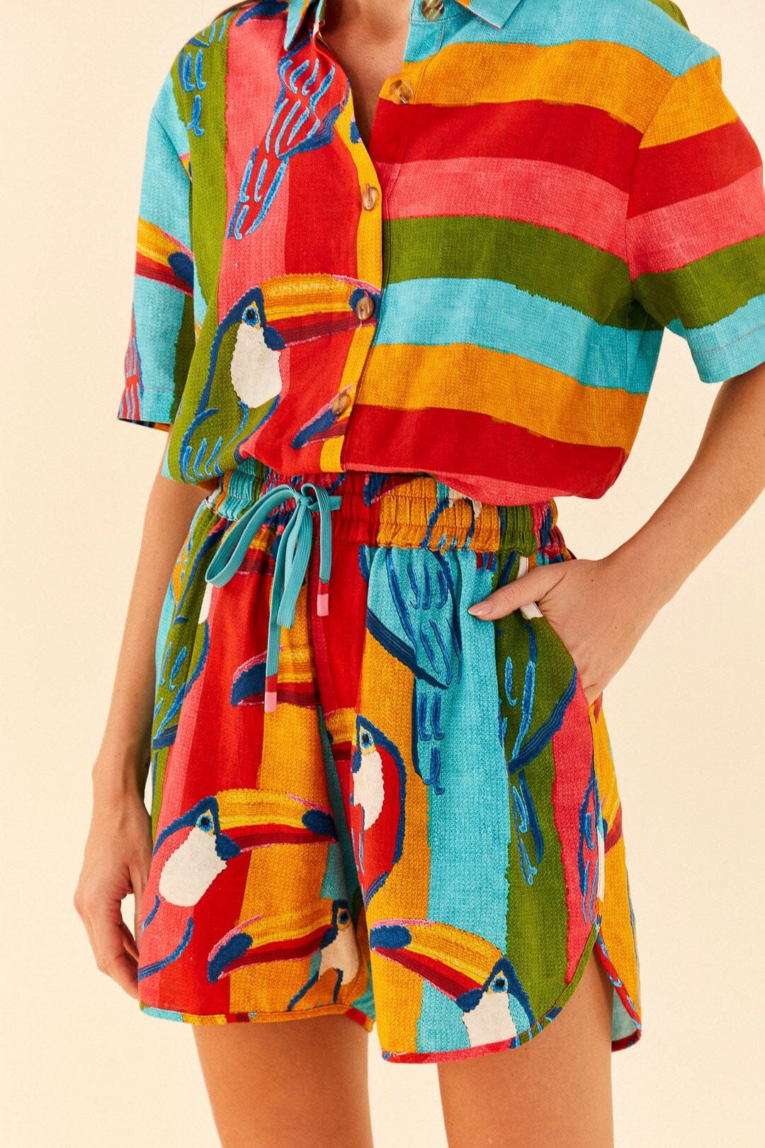 Wonderful Toucans Unisex Shorts sold by FARM Rio product image thumbnail 2