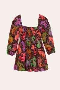 Black Wild Leopards Mini Dress sold by FARM Rio