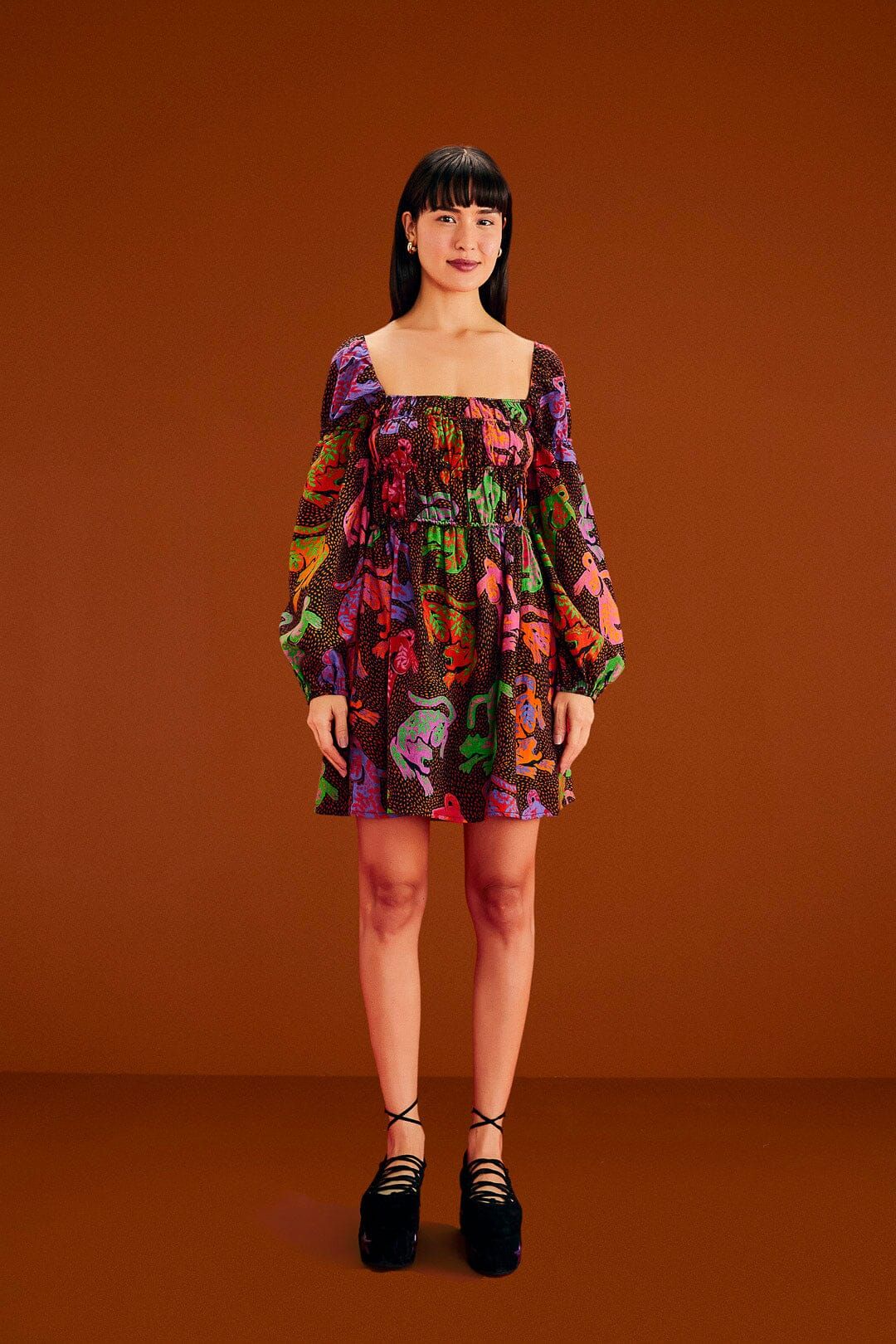 Black Wild Leopards Mini Dress sold by FARM Rio product image thumbnail 2