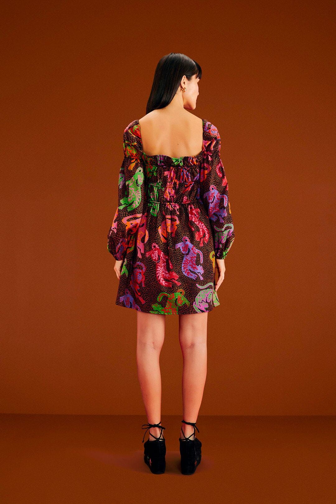 Black Wild Leopards Mini Dress sold by FARM Rio product image thumbnail 3