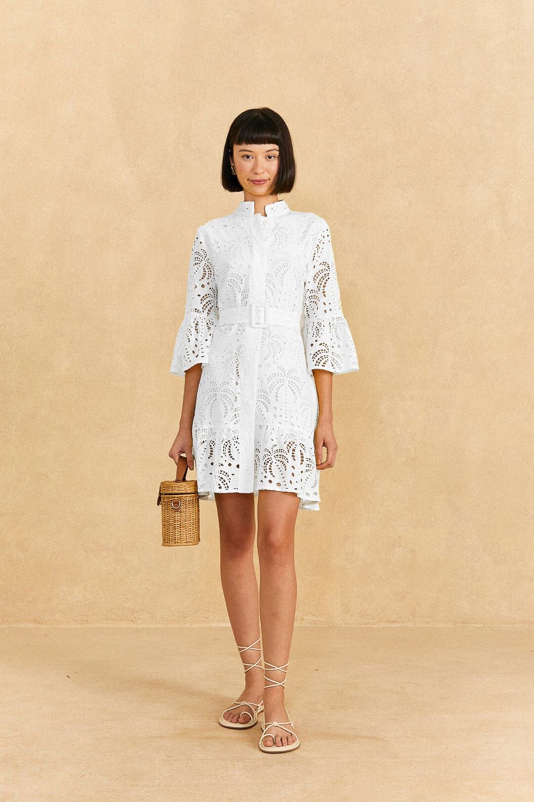 Off-White Palm Tree Mini Dress sold by FARM Rio product image thumbnail 2