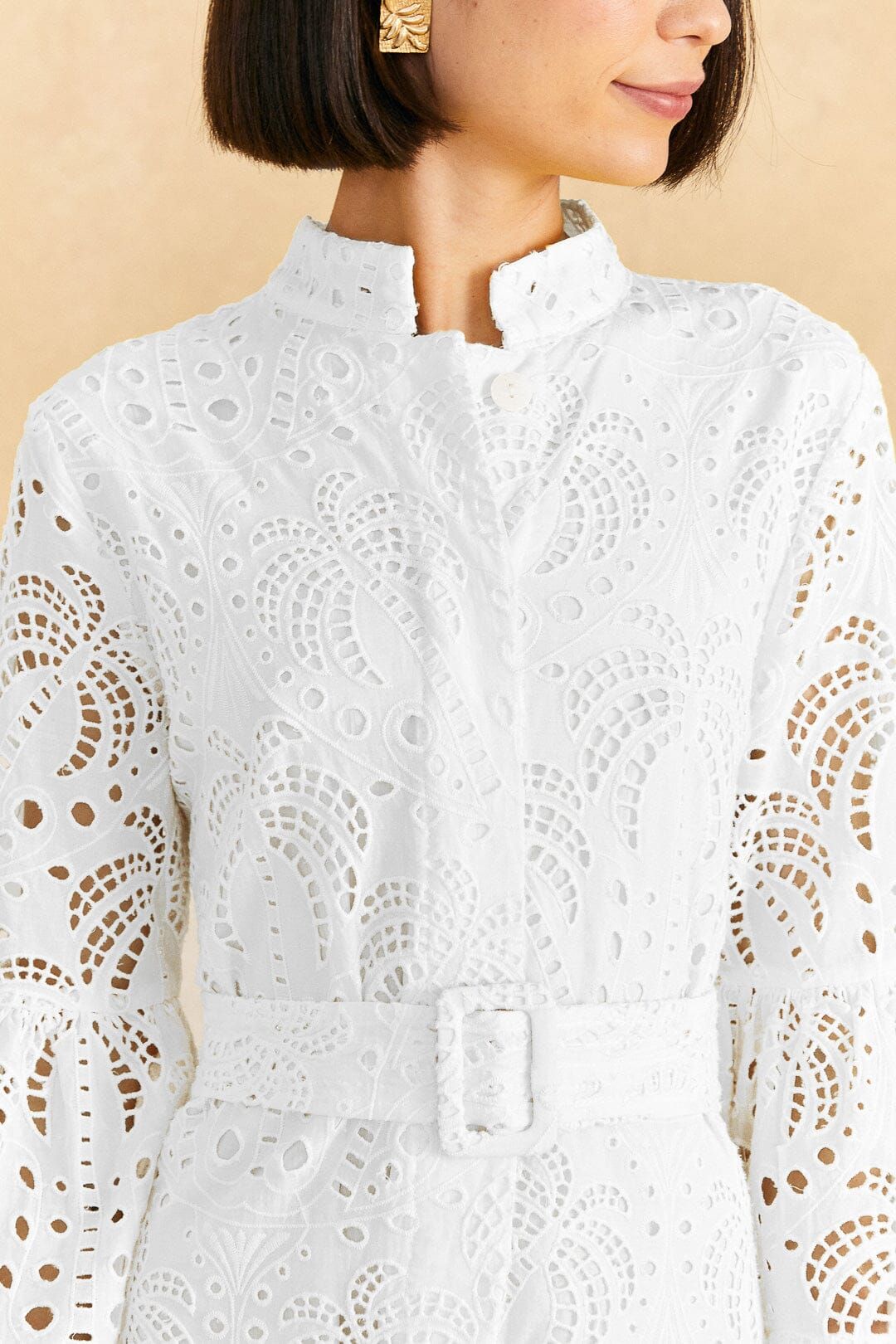 Off-White Palm Tree Mini Dress sold by FARM Rio product image thumbnail 3