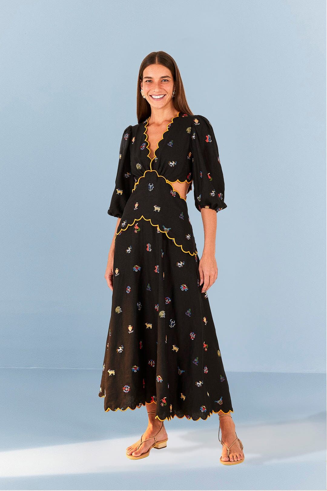 Zodiac Cross Stitch Embroidered Cut Out Dress sold by FARM Rio product image thumbnail 2