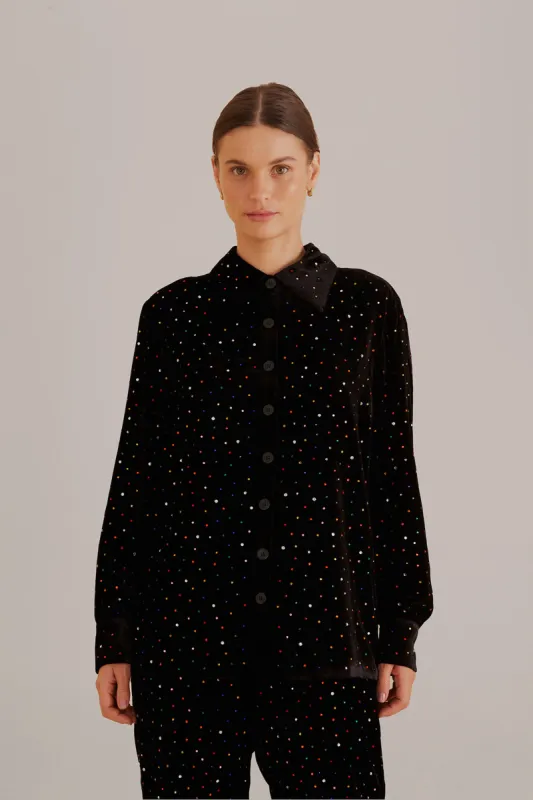 Black Velvet Shirt sold by FARM Rio