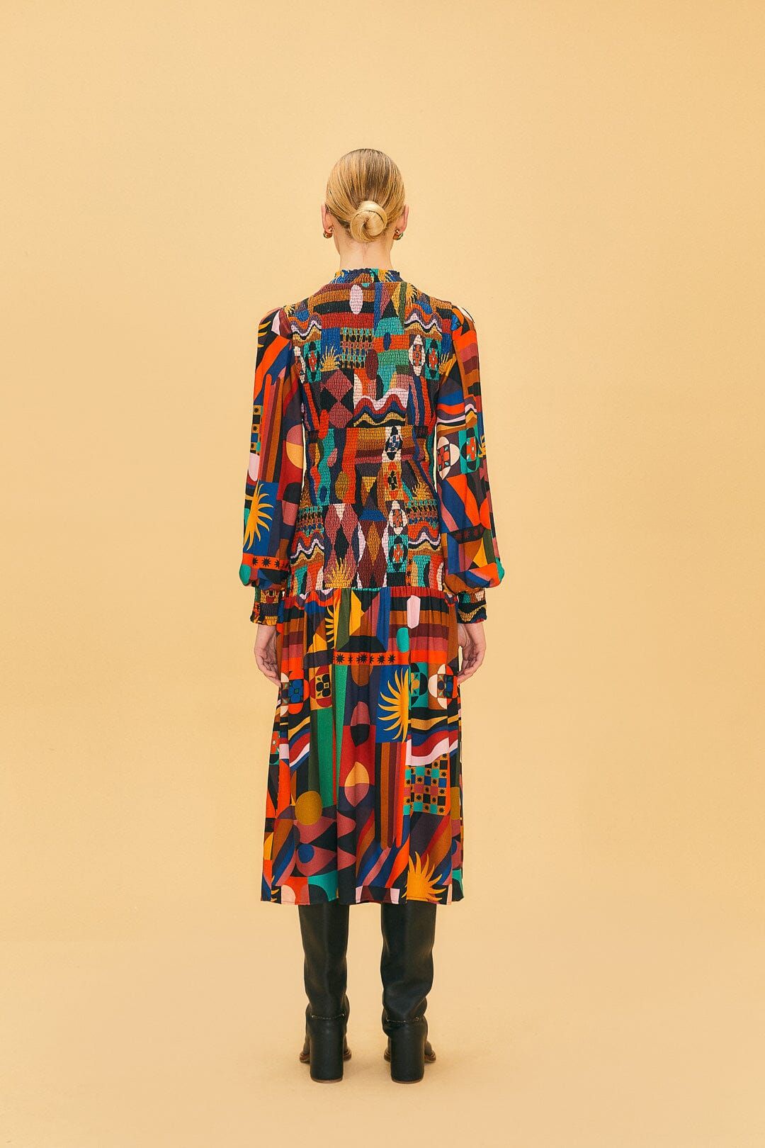 Multicolor Tropical Shapes Lenzing™ Ecovero™ Viscose Midi Dress sold by FARM Rio product image thumbnail 5