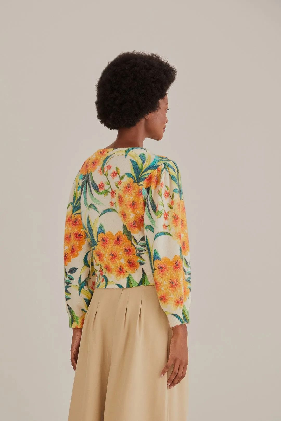 Off-White Pineapple Bloom Knit Cardigan sold by FARM Rio product image thumbnail 4