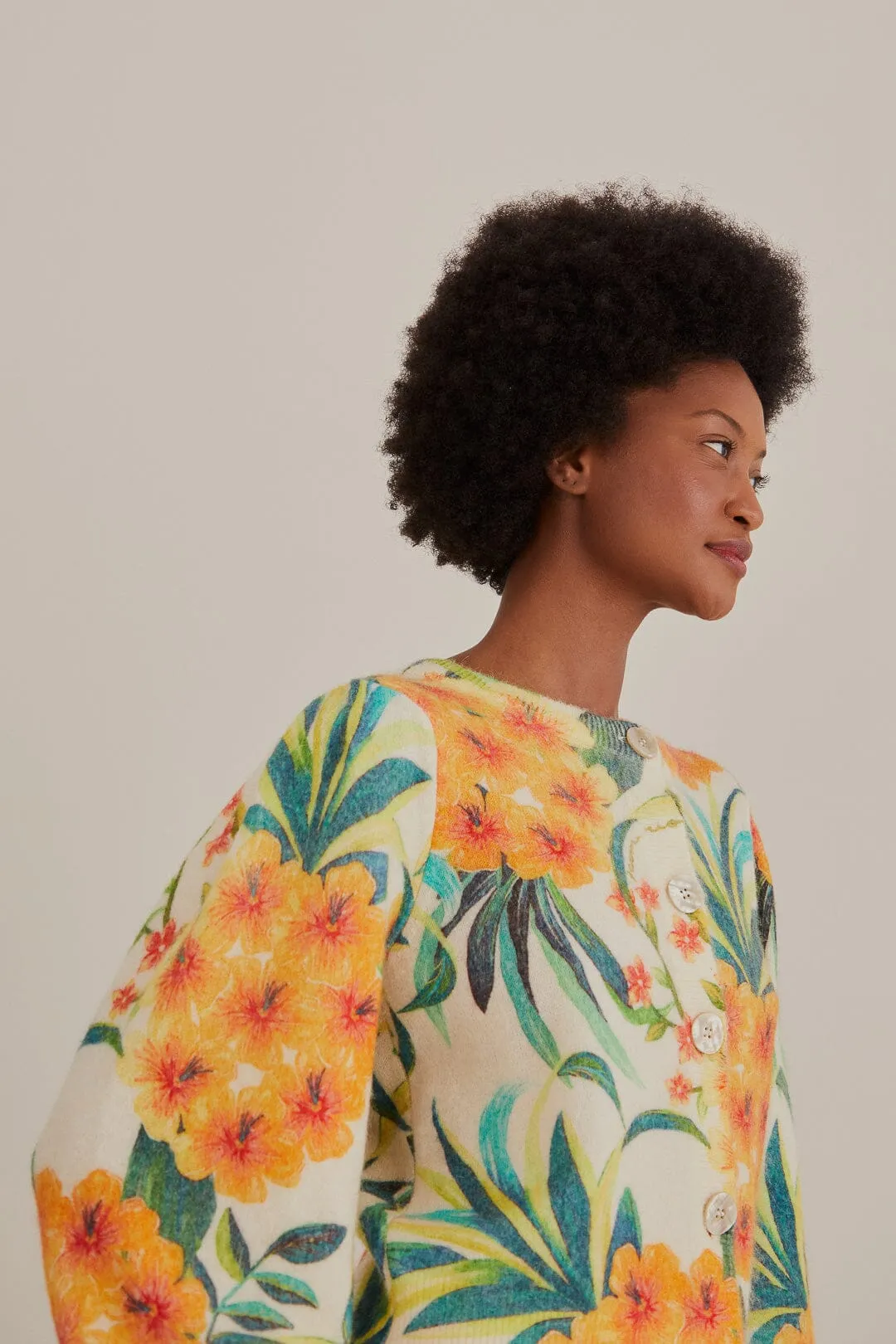 Off-White Pineapple Bloom Knit Cardigan sold by FARM Rio product image thumbnail 2