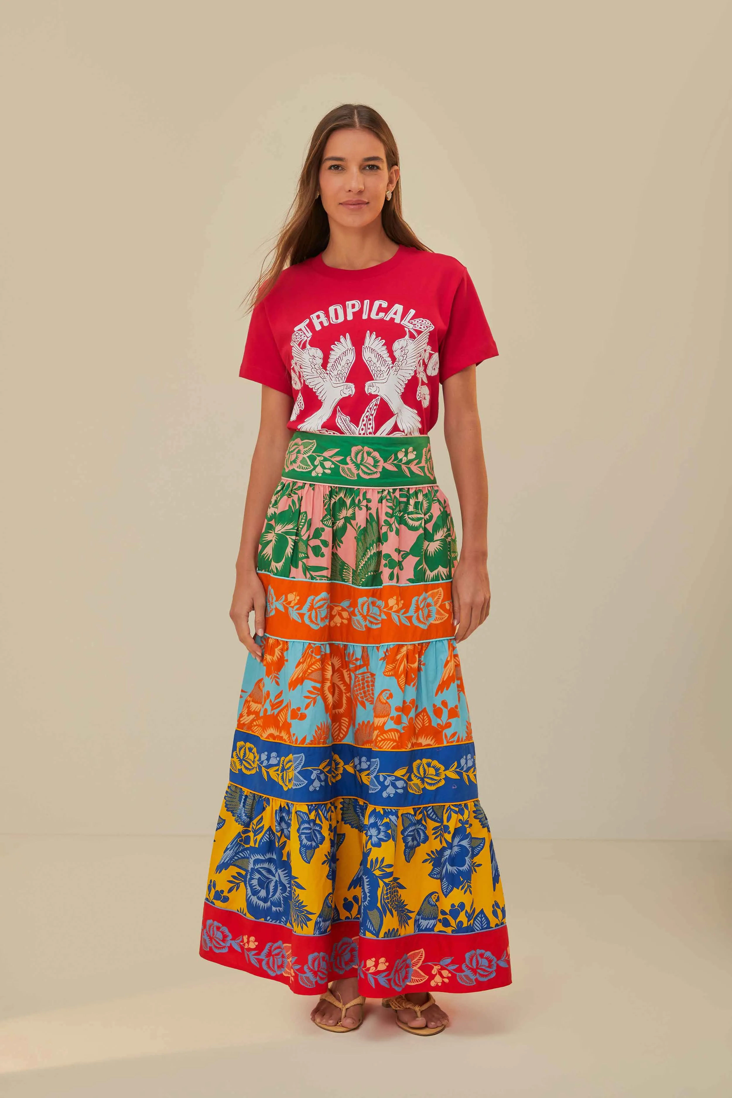 Red Tropical Organic Cotton T-Shirt sold by FARM Rio product image thumbnail 2