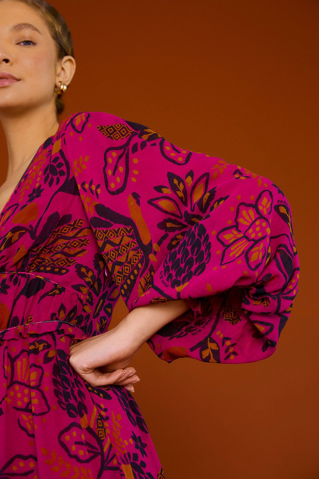 Pink Macaw Forest Maxi Dress sold by FARM Rio product image thumbnail 4