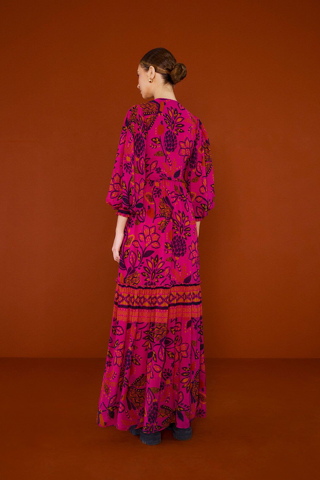 Pink Macaw Forest Maxi Dress sold by FARM Rio product image thumbnail 3