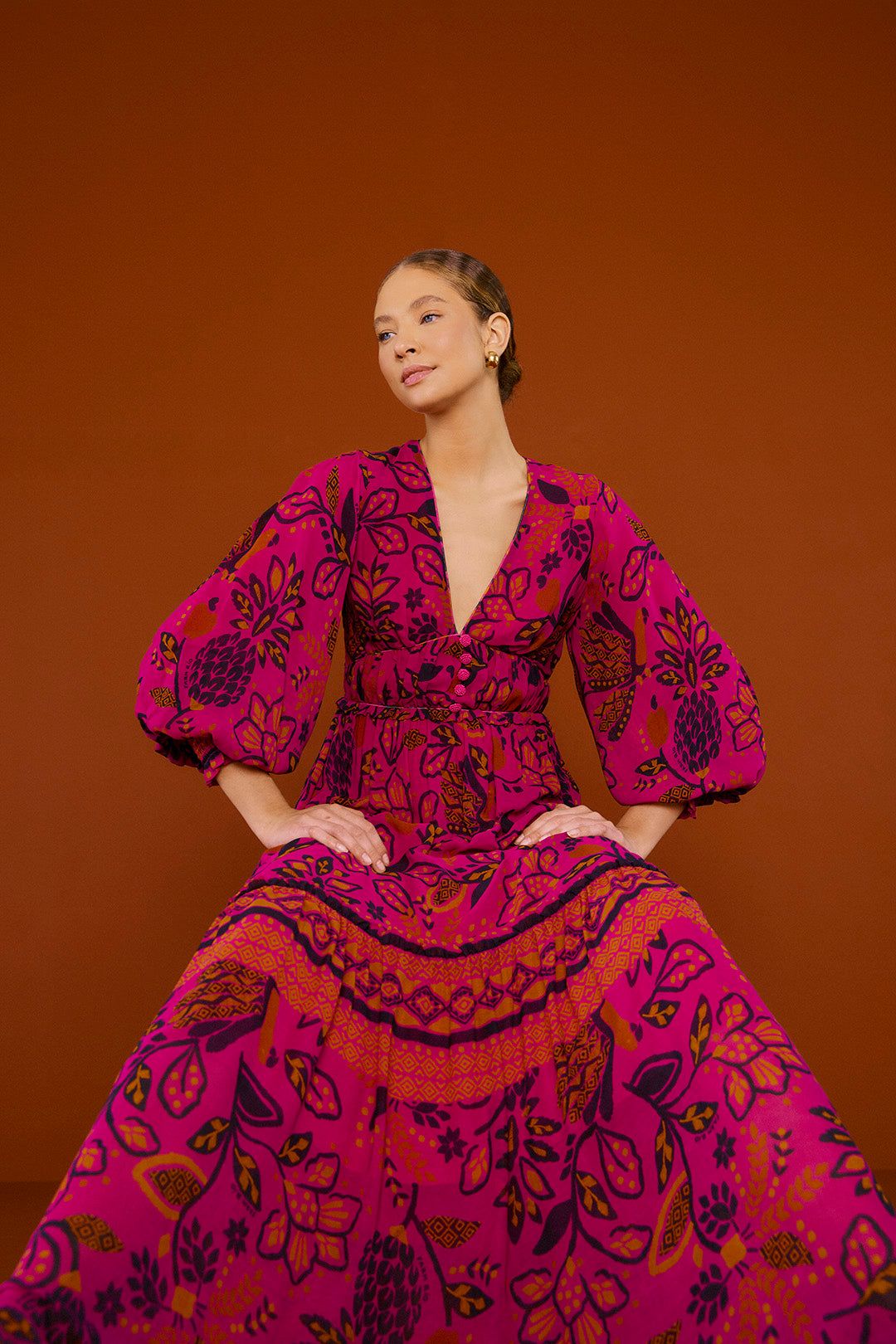 Pink Macaw Forest Maxi Dress sold by FARM Rio