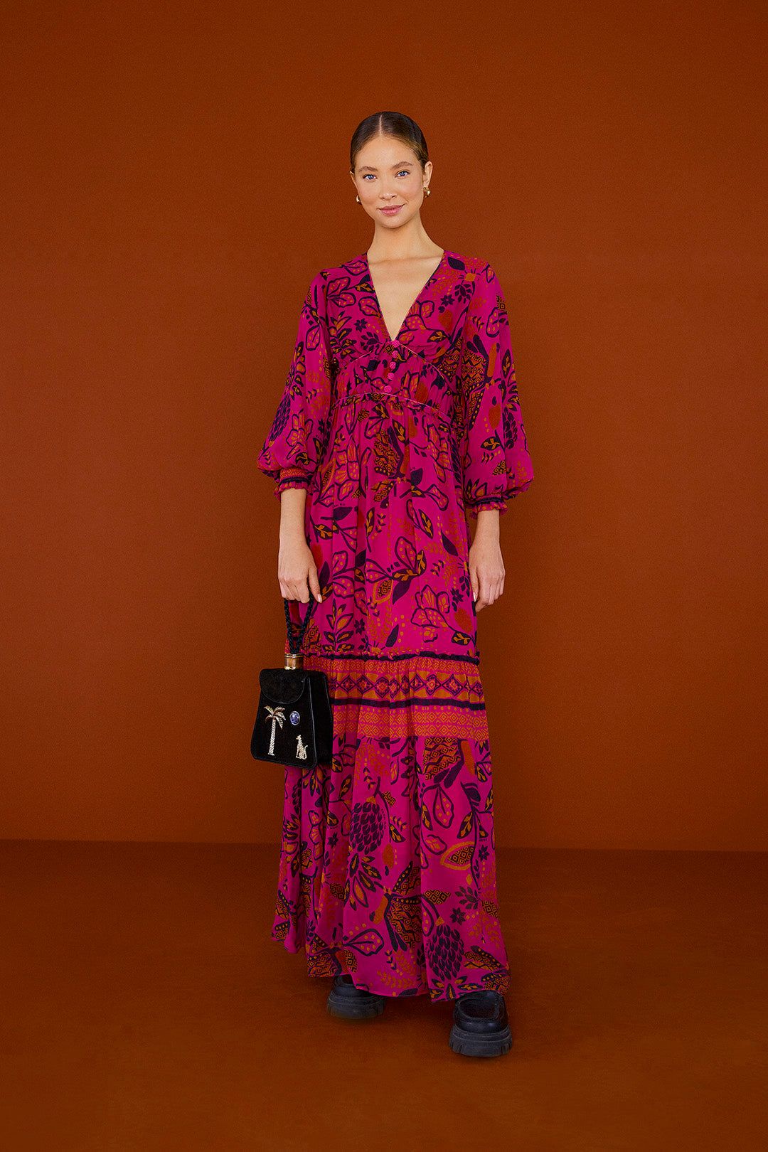 Pink Macaw Forest Maxi Dress sold by FARM Rio product image thumbnail 2