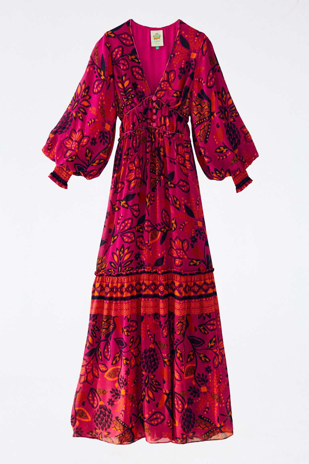 Pink Macaw Forest Maxi Dress sold by FARM Rio product image thumbnail 6