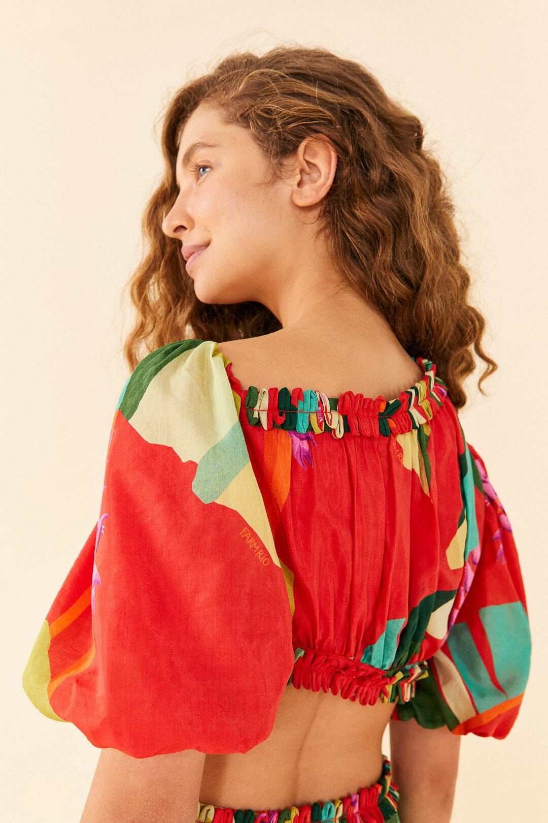 Red Heliconia Mini Dress sold by FARM Rio product image thumbnail 3