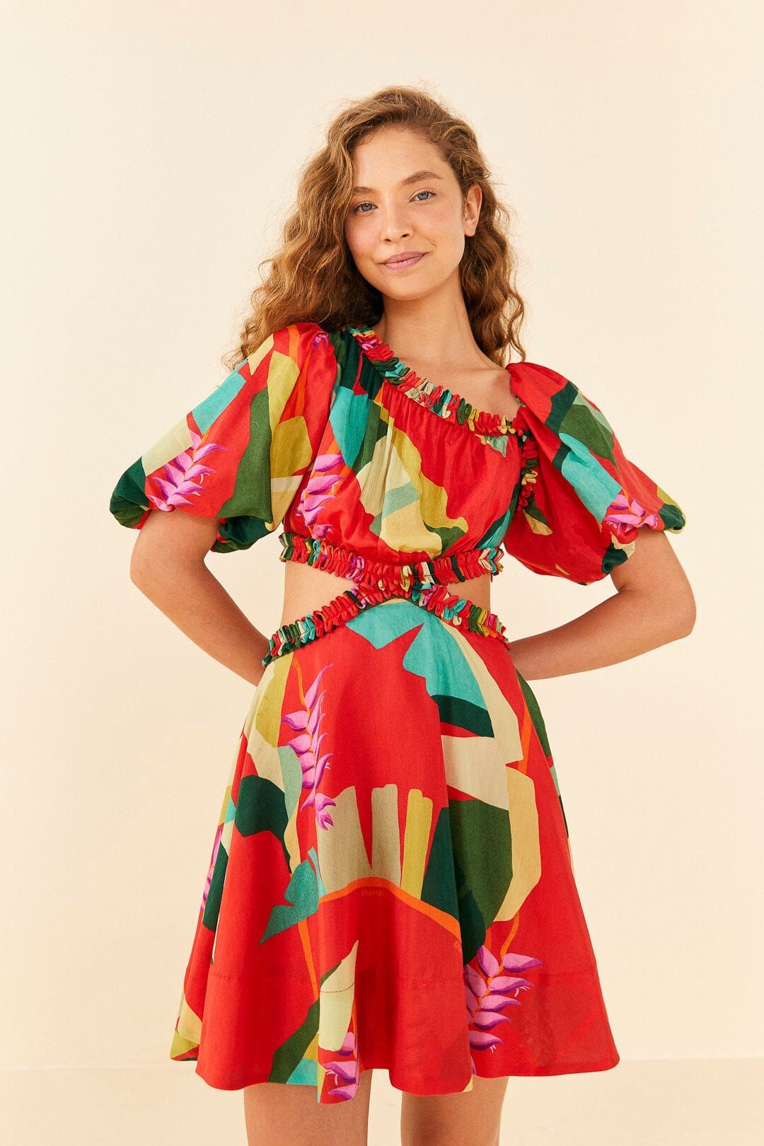 Red Heliconia Mini Dress sold by FARM Rio