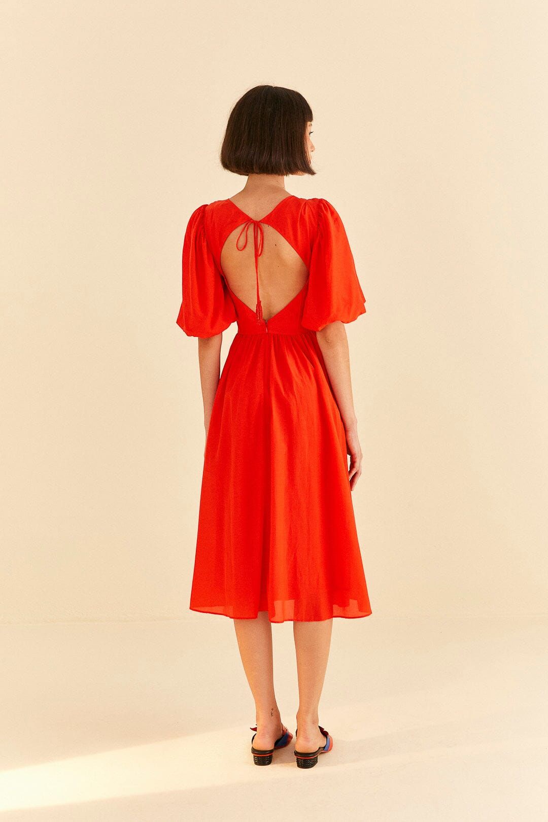 Red Short Sleeves Midi Dress sold by FARM Rio product image thumbnail 5