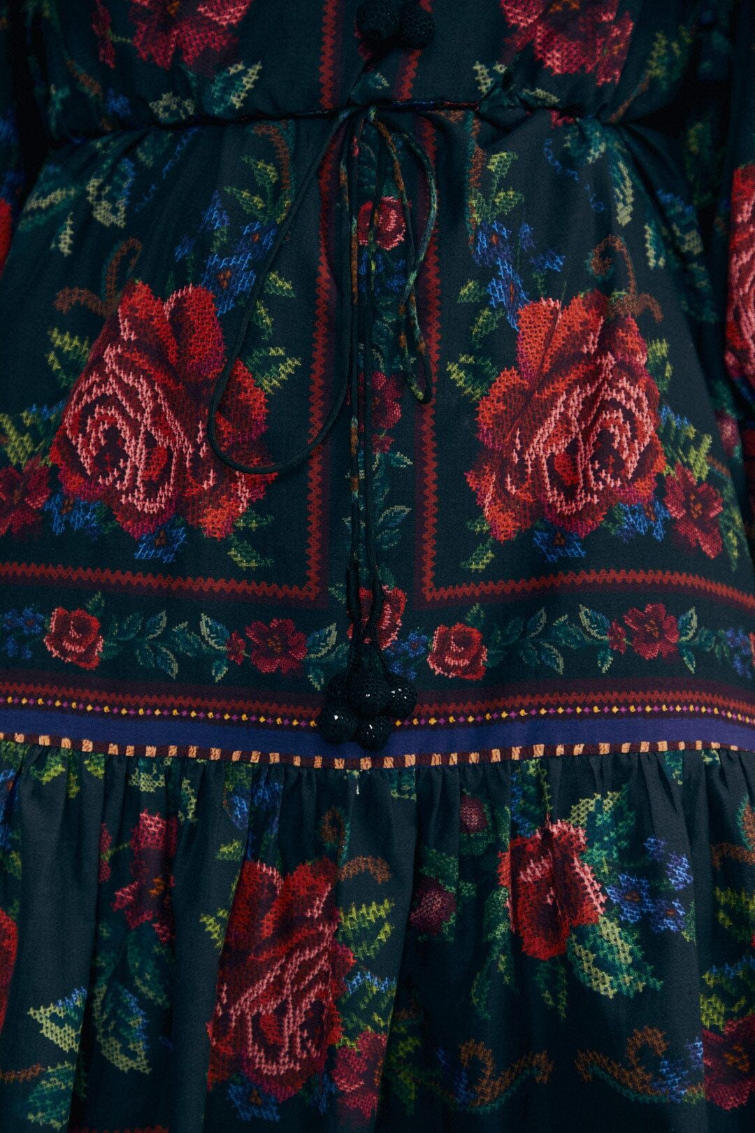 Black Flower Tapestry Mini Dress sold by FARM Rio product image thumbnail 5