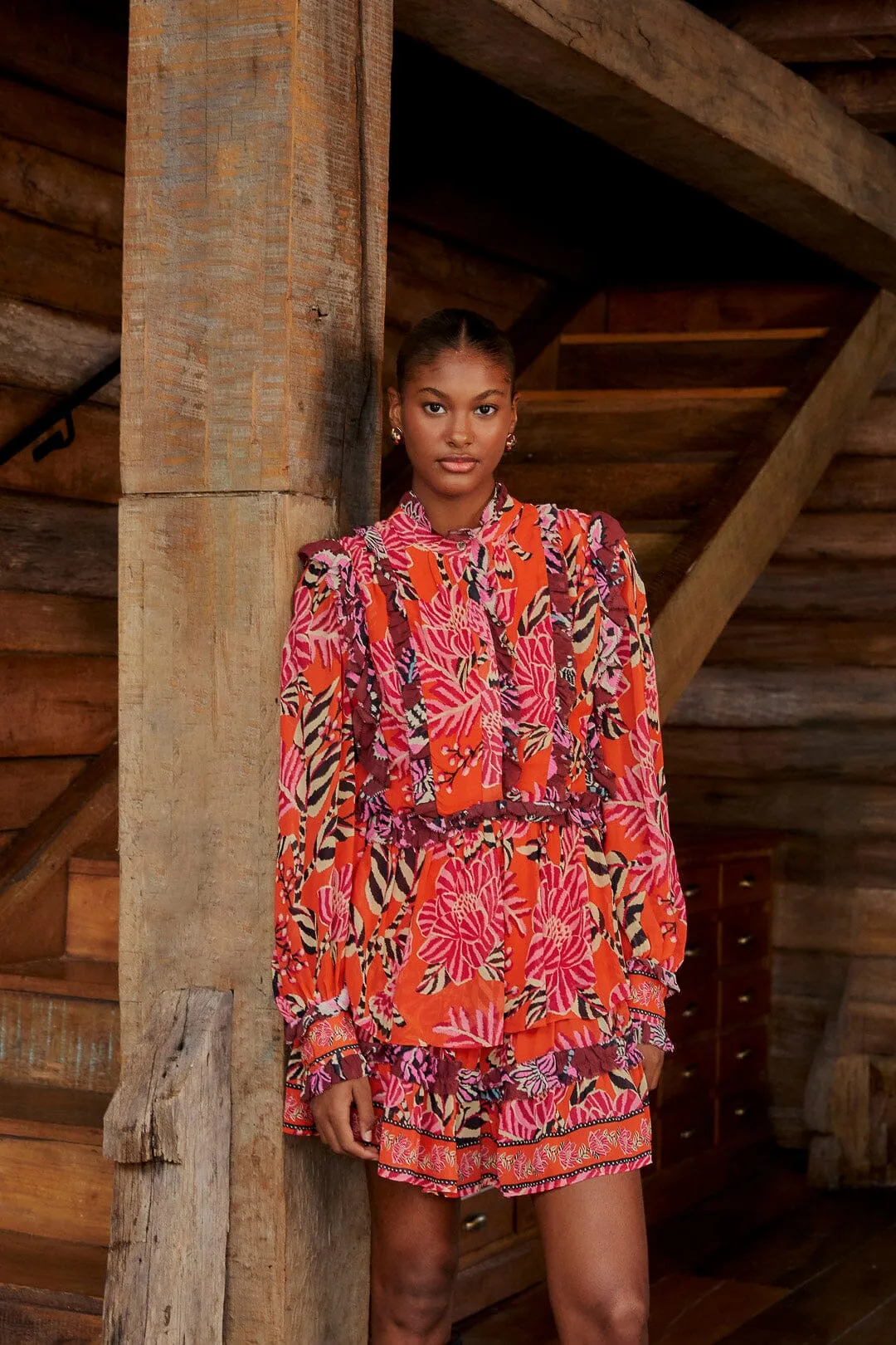 Mixed Floral Ruffle Mini Dress sold by FARM Rio product image thumbnail 2