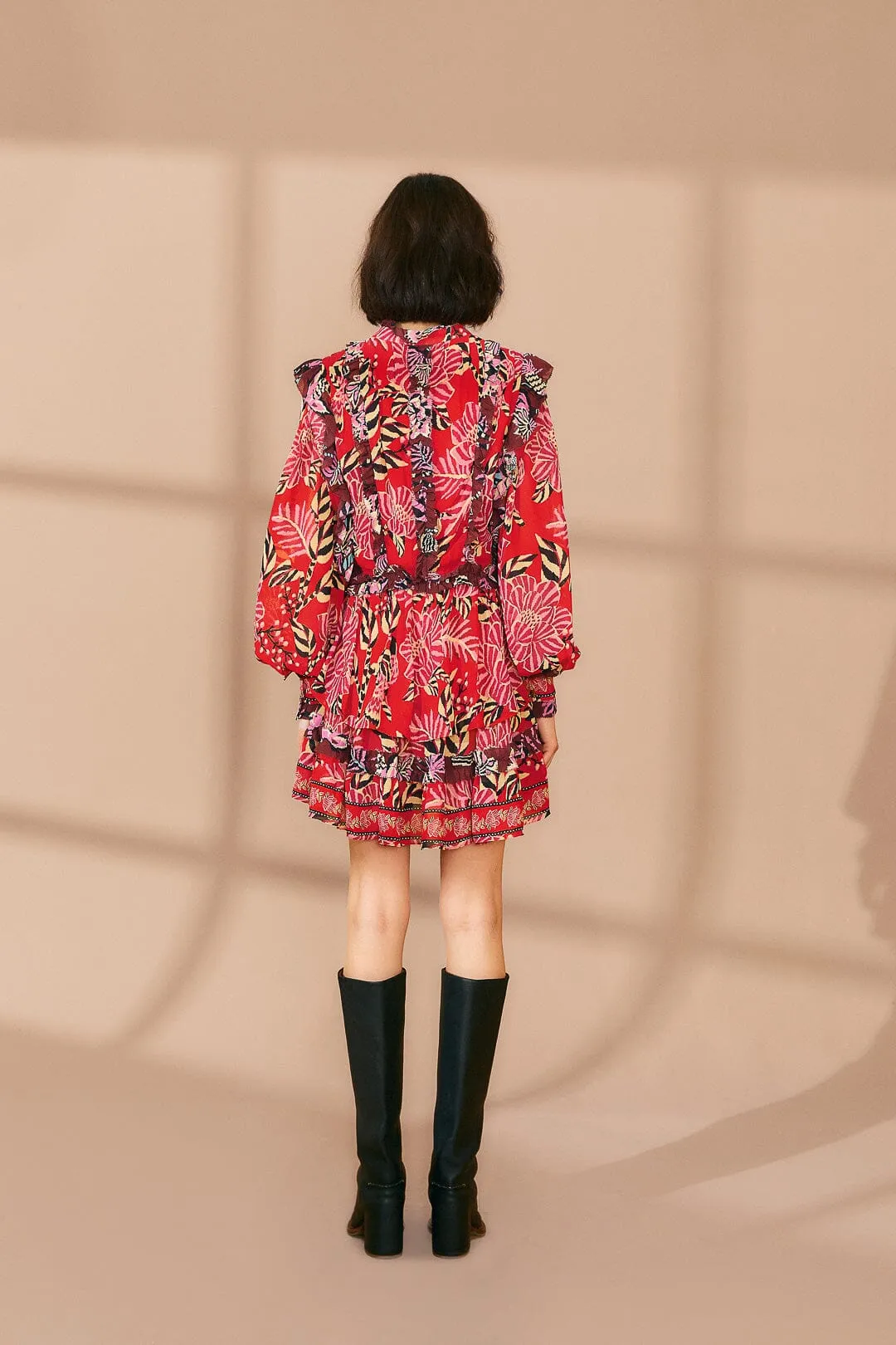 Mixed Floral Ruffle Mini Dress sold by FARM Rio product image thumbnail 5