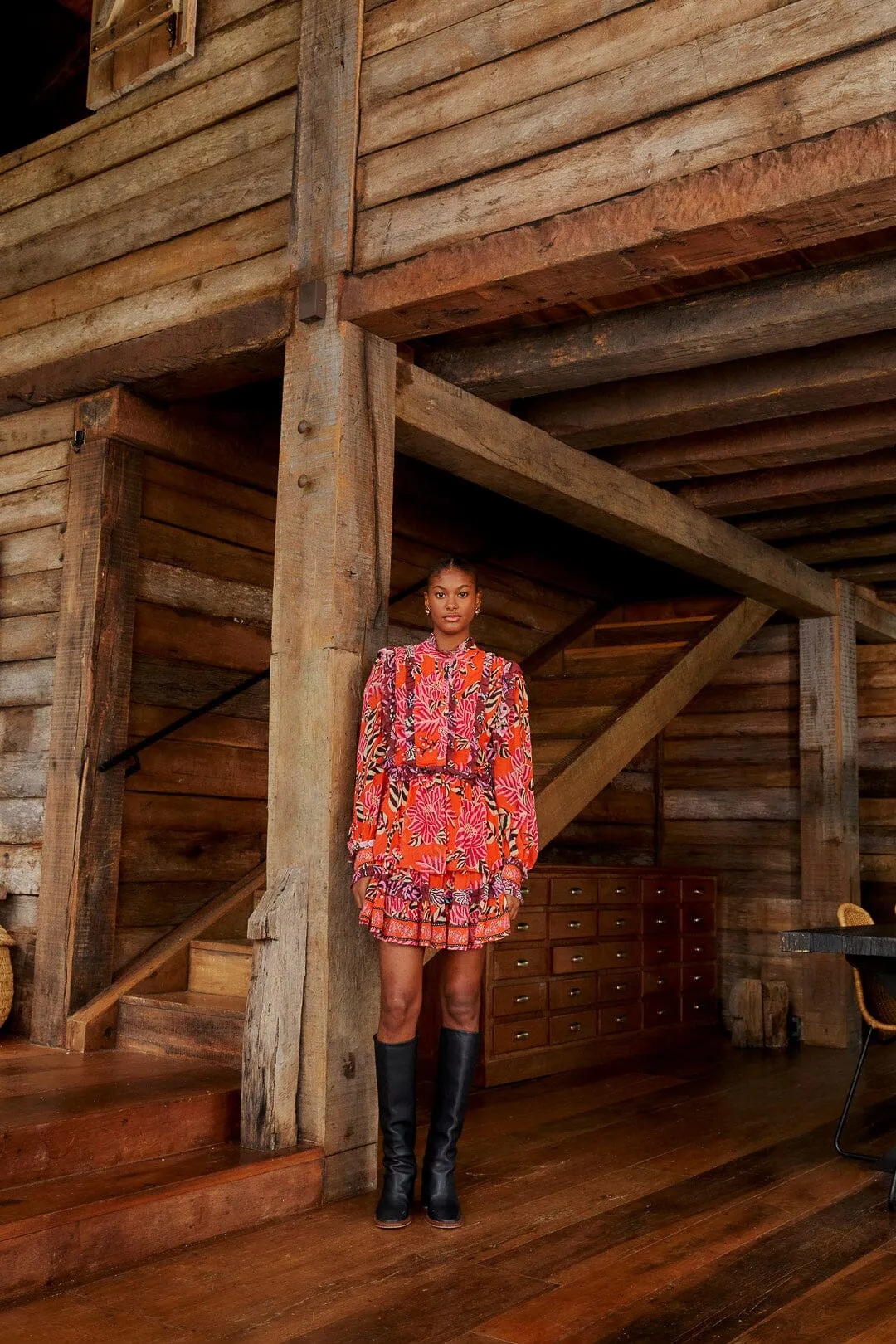 Mixed Floral Ruffle Mini Dress sold by FARM Rio product image thumbnail 3