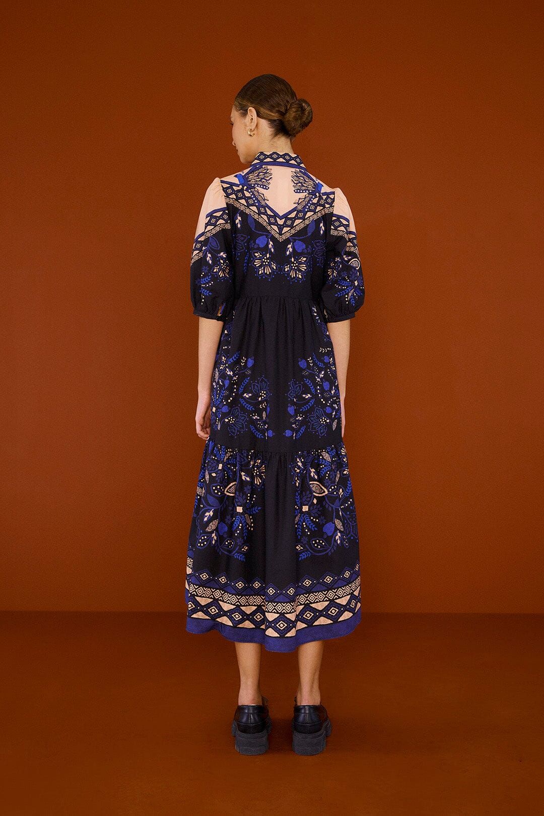 Black Macaw Forest Organic Cotton Midi Dress sold by FARM Rio product image thumbnail 2