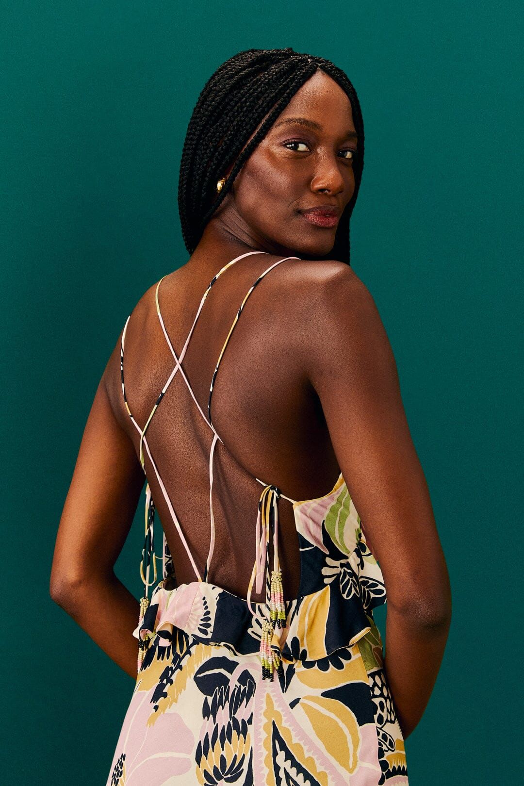 Sand Vintage Forest Lenzing™ Ecovero™ Viscose Midi Dress sold by FARM Rio product image thumbnail 3