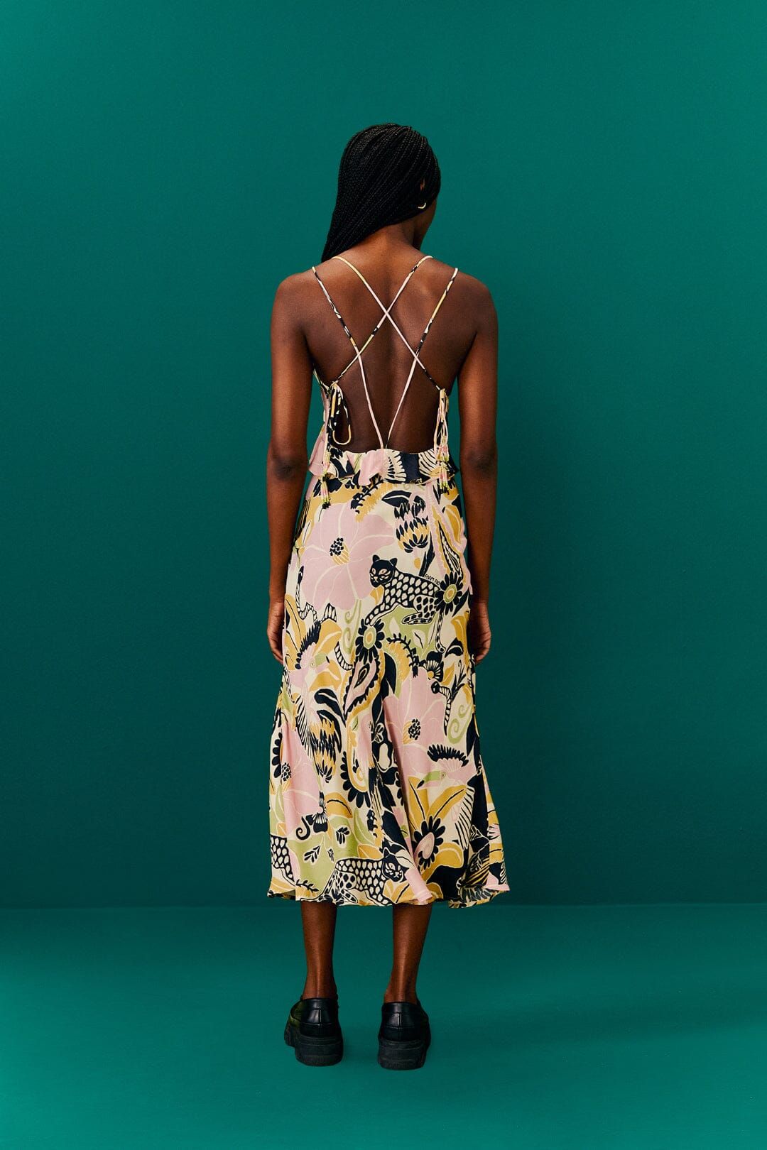 Sand Vintage Forest Lenzing™ Ecovero™ Viscose Midi Dress sold by FARM Rio product image thumbnail 4