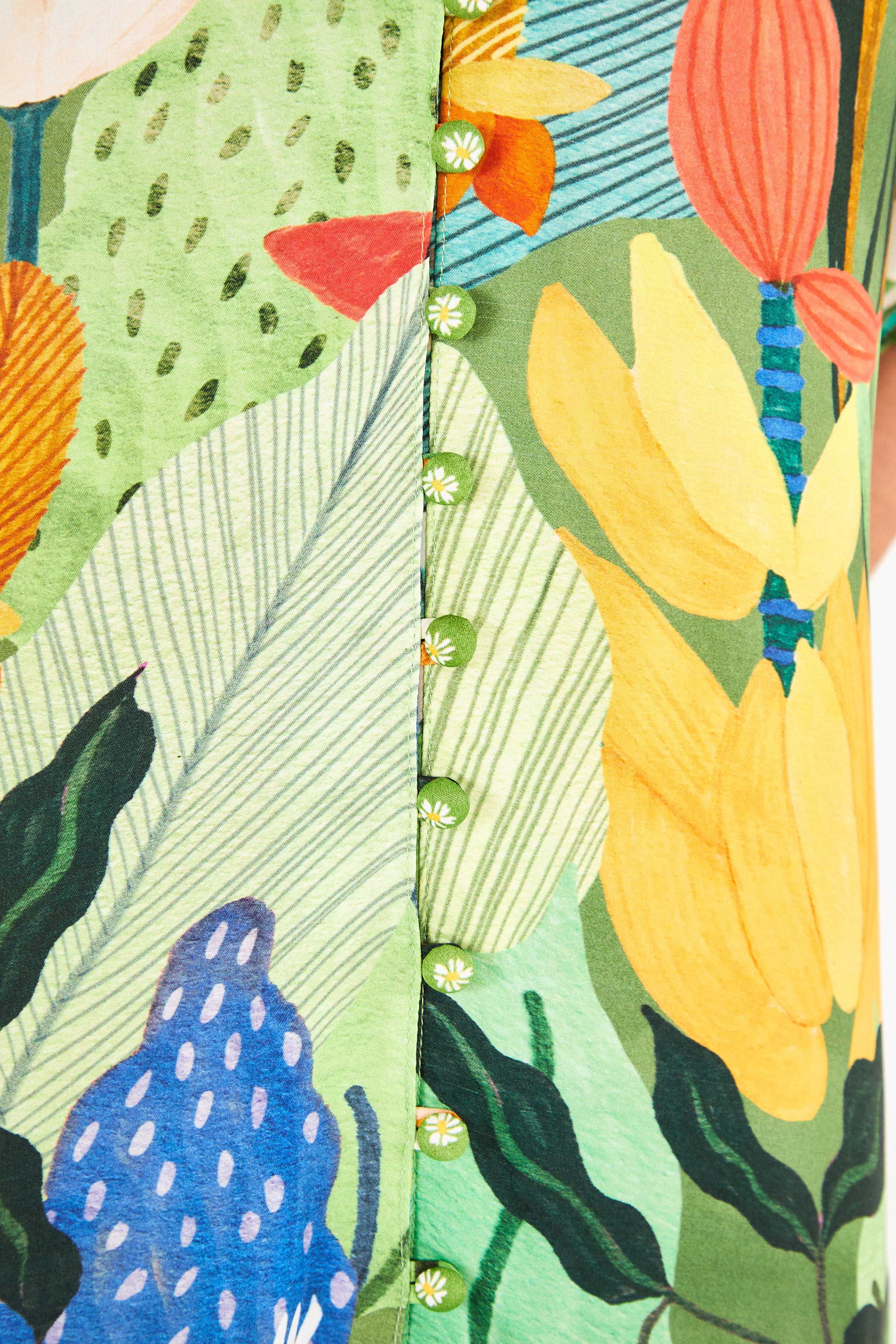 Vintage Toucans Button-Down Midi Dress sold by FARM Rio product image thumbnail 5