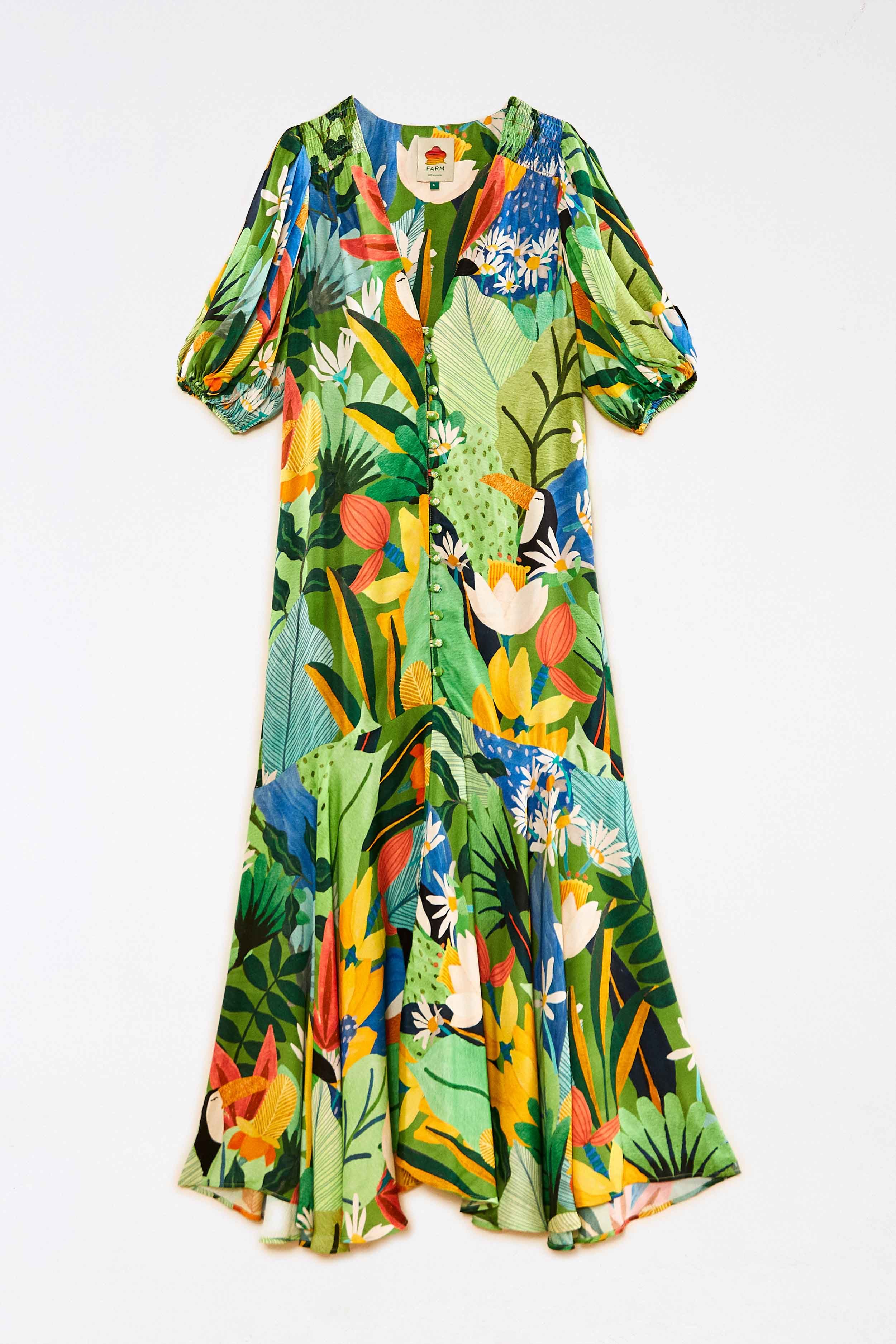 Vintage Toucans Button-Down Midi Dress sold by FARM Rio product image thumbnail 6