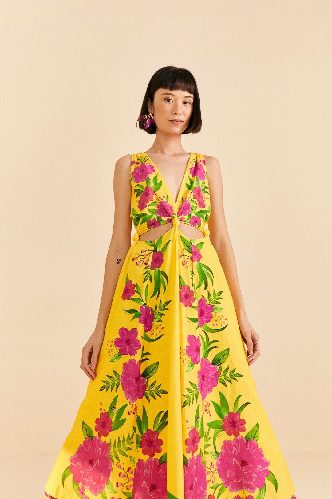 Yellow Romantic Garden Midi Dress sold by FARM Rio product image thumbnail 2