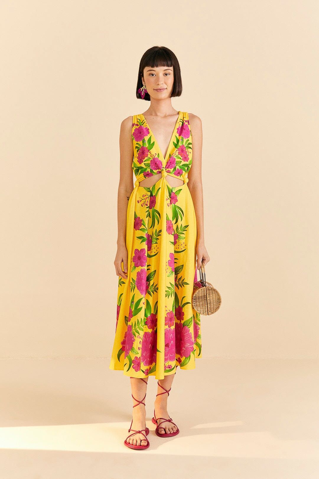 Yellow Romantic Garden Midi Dress sold by FARM Rio