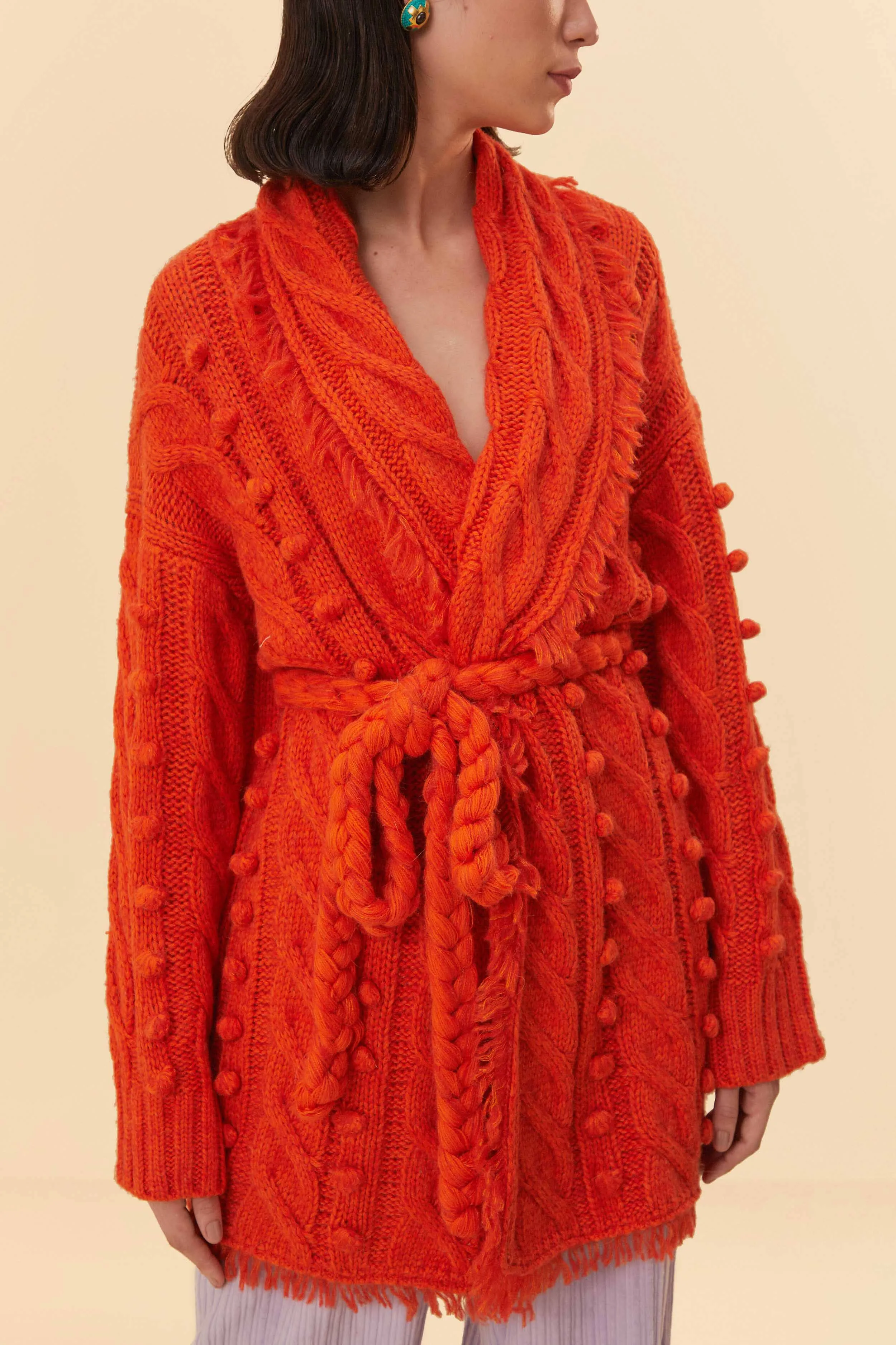 Orange Braided Knit Cardigan sold by FARM Rio product image thumbnail 2
