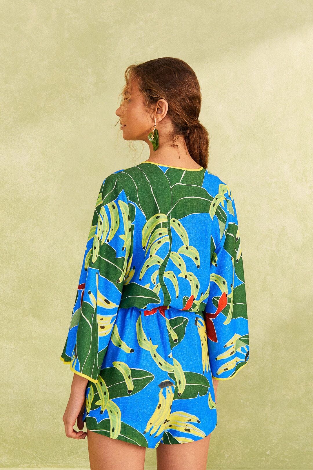 Blue Banana Leaves Romper sold by FARM Rio product image thumbnail 4