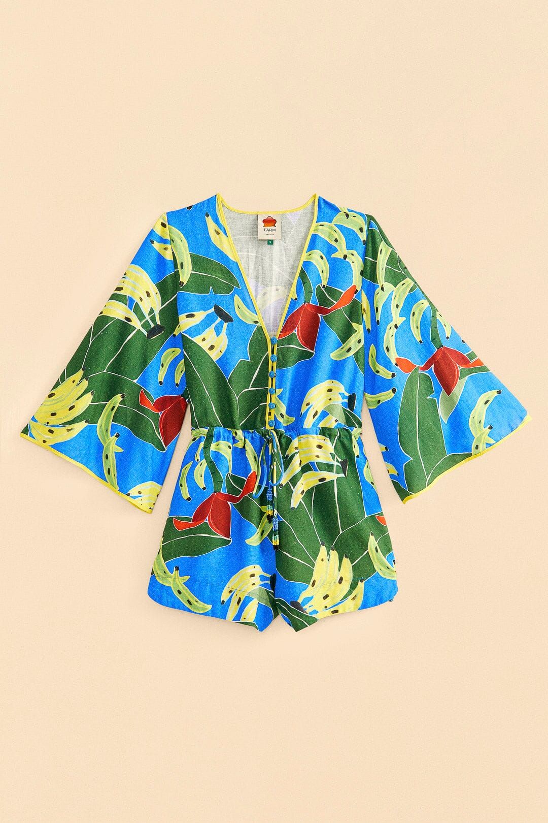 Blue Banana Leaves Romper sold by FARM Rio product image thumbnail 6