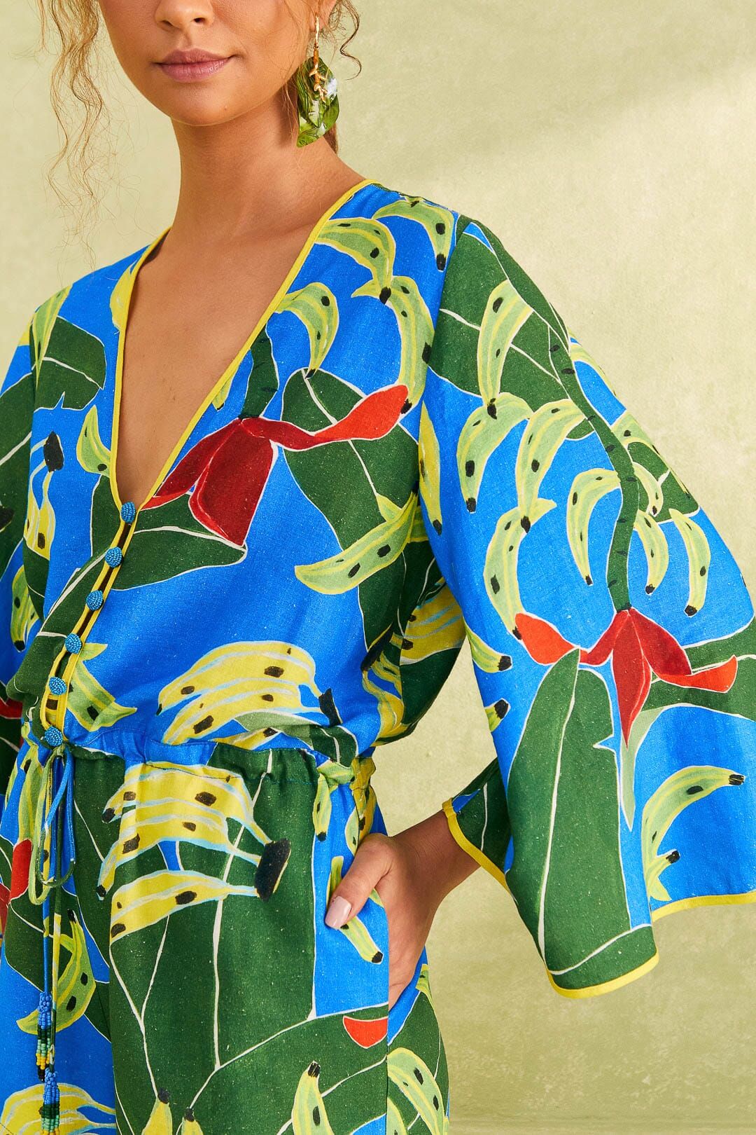Blue Banana Leaves Romper sold by FARM Rio product image thumbnail 2