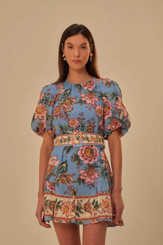 Blue Wonderful Bouquet Mini Dress sold by FARM Rio