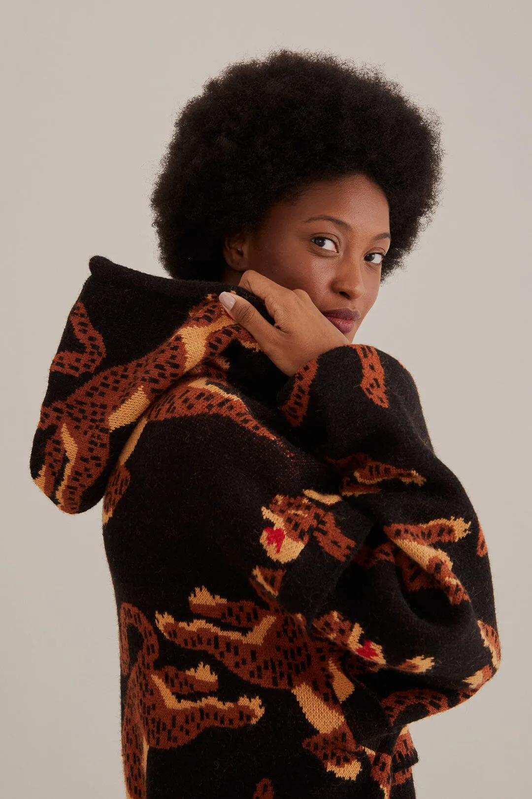 Black Leopards Knit Jacket sold by FARM Rio product image thumbnail 4