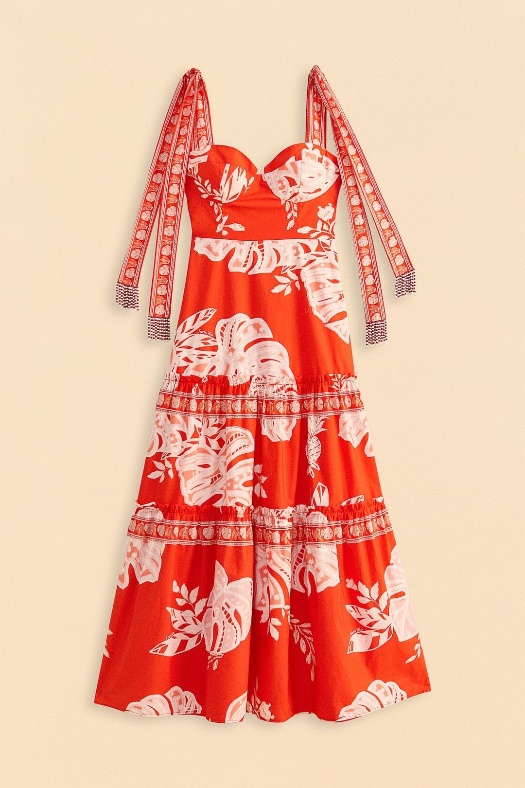Red Lace Monsteras Midi Dress sold by FARM Rio product image thumbnail 5