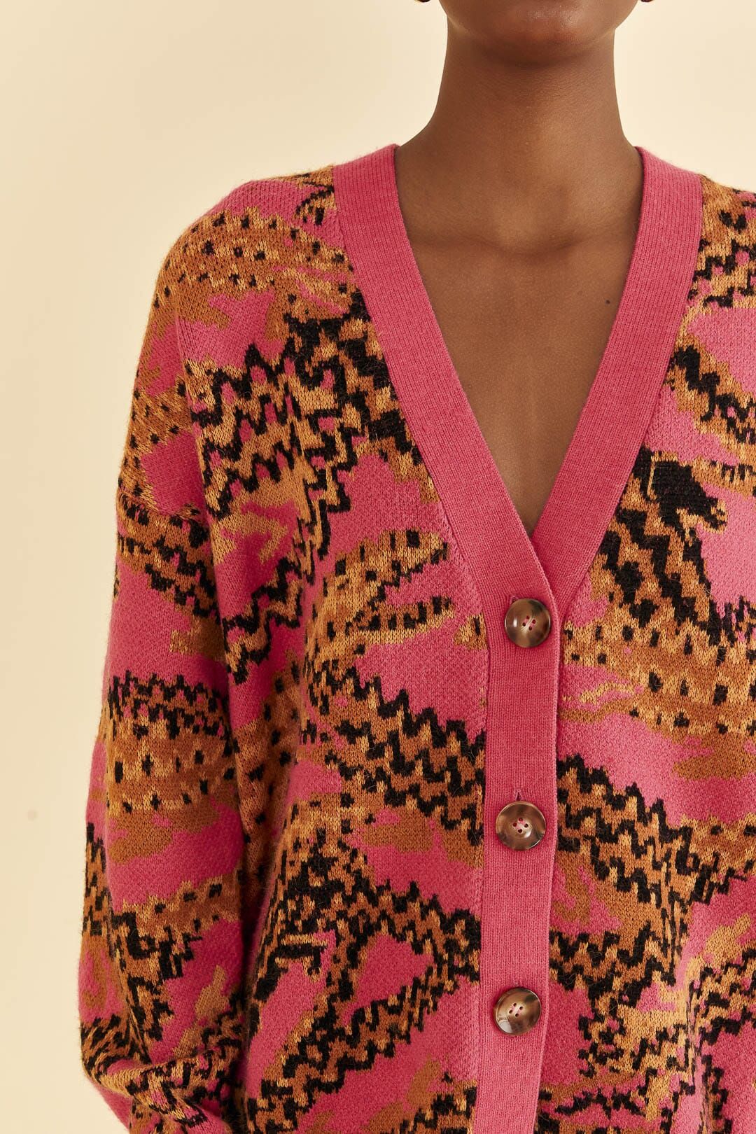 Pink Croco Knit Cardigan sold by FARM Rio product image thumbnail 3