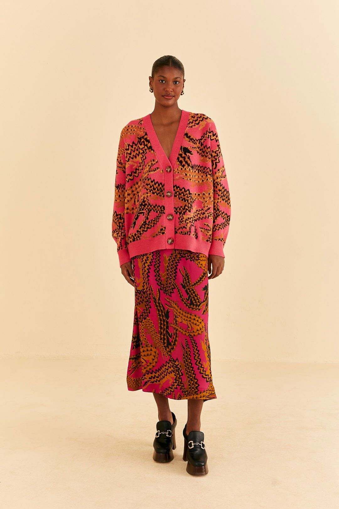 Pink Croco Knit Cardigan sold by FARM Rio product image thumbnail 2