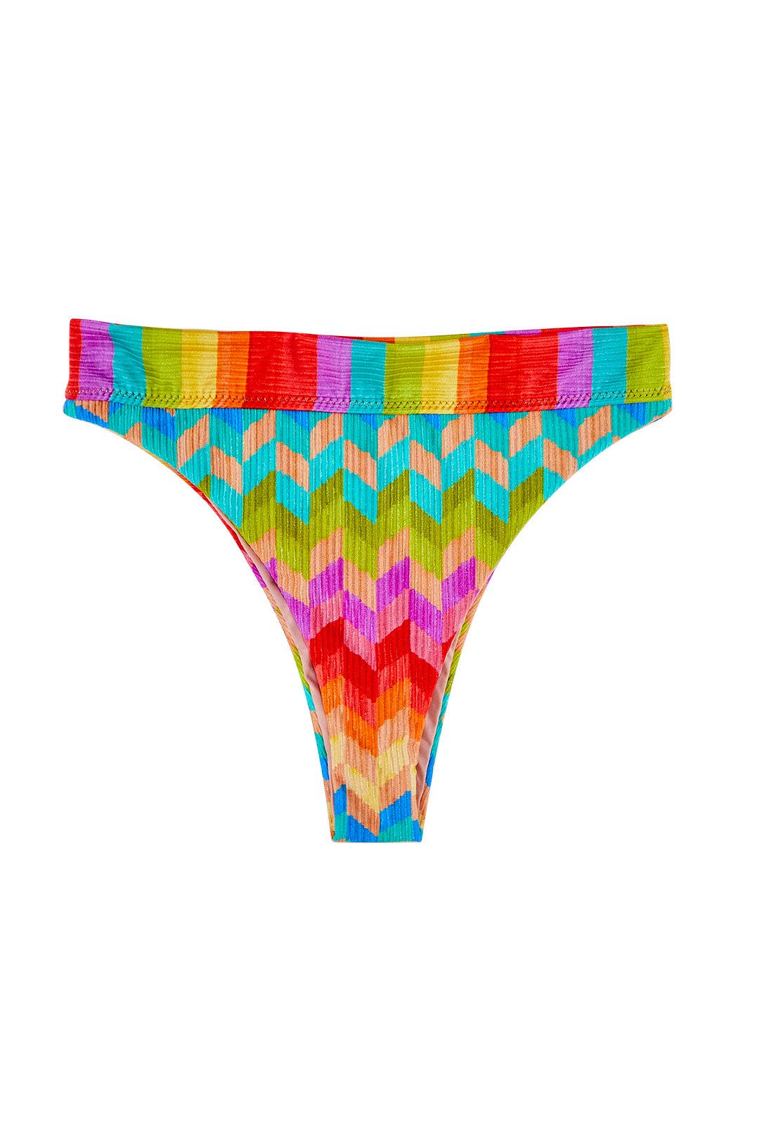 Light Chevron High Rise Bikini Bottom sold by FARM Rio product image thumbnail 5