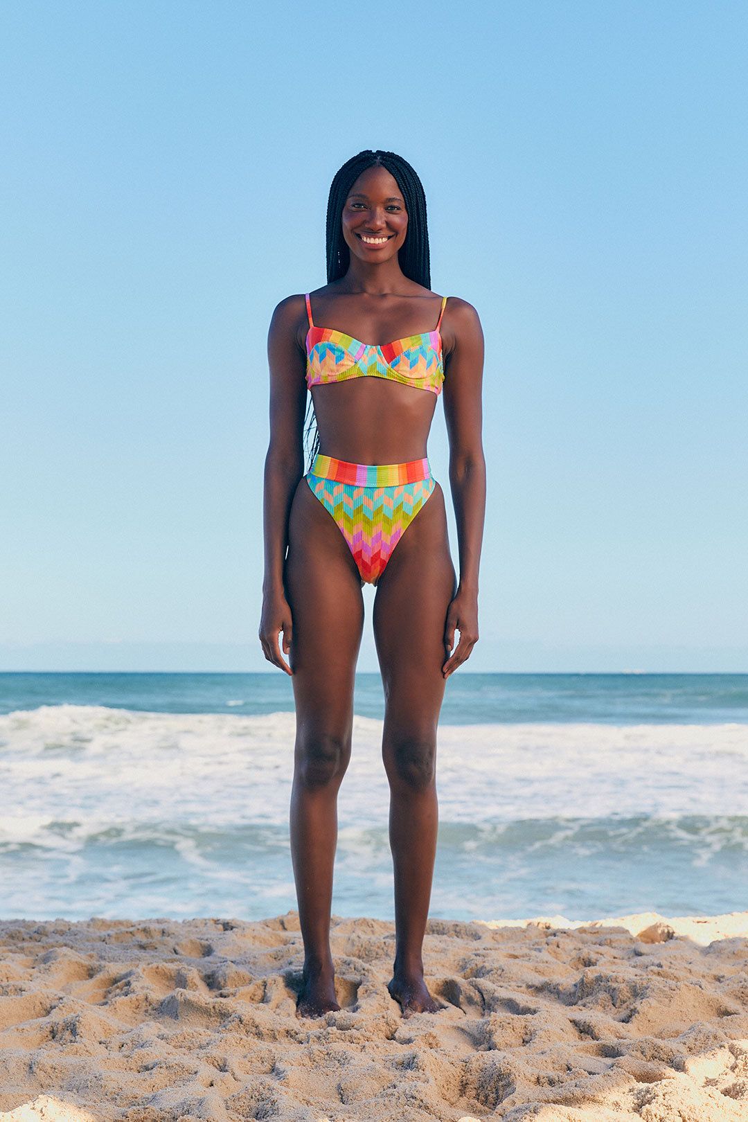 Light Chevron High Rise Bikini Bottom sold by FARM Rio product image thumbnail 2