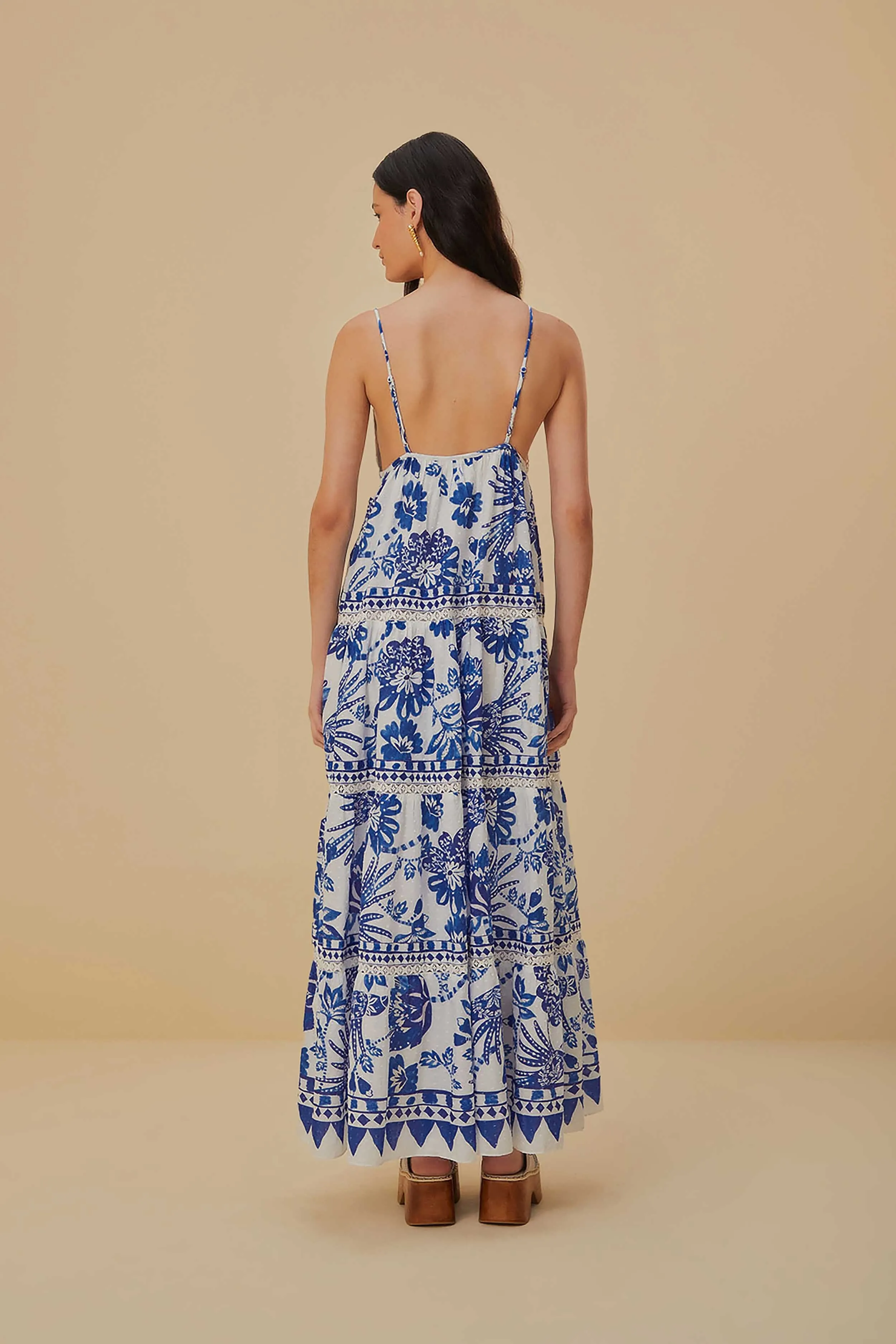 Off-White Flowerful Birds Maxi Dress sold by FARM Rio product image thumbnail 4
