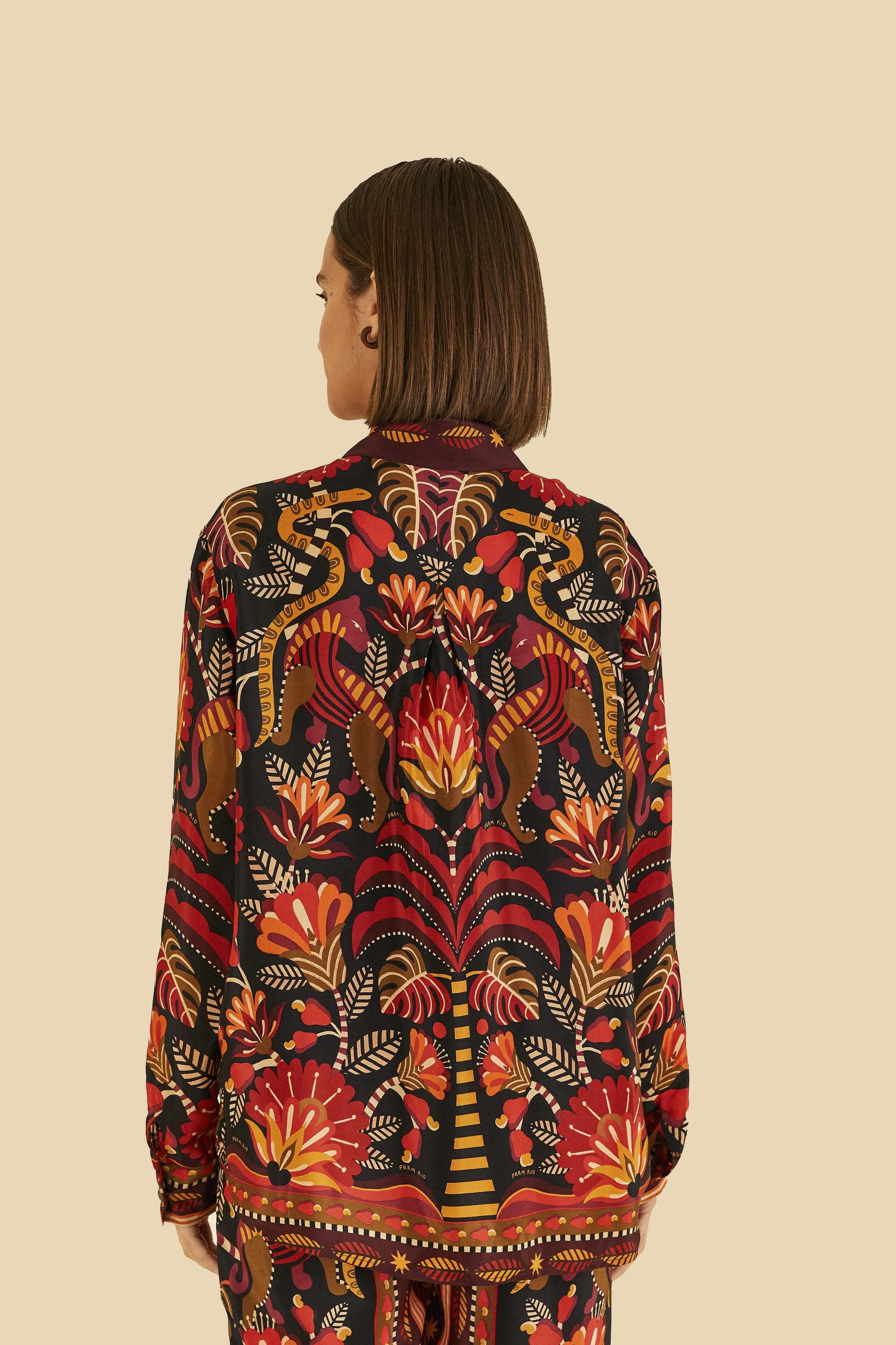 Red Nature Beauty Scarf Shirt sold by FARM Rio product image thumbnail 4