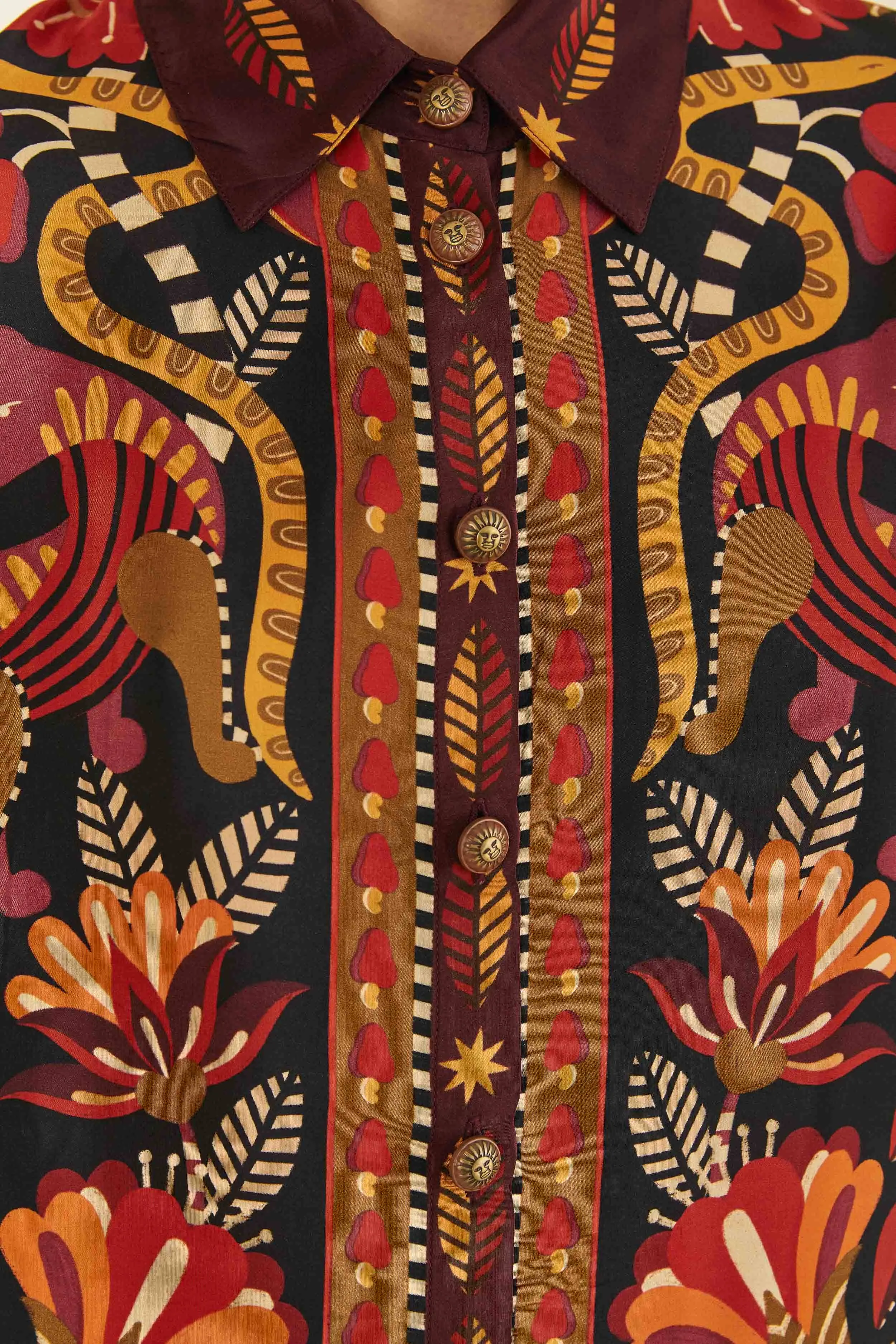 Red Nature Beauty Scarf Shirt sold by FARM Rio product image thumbnail 5